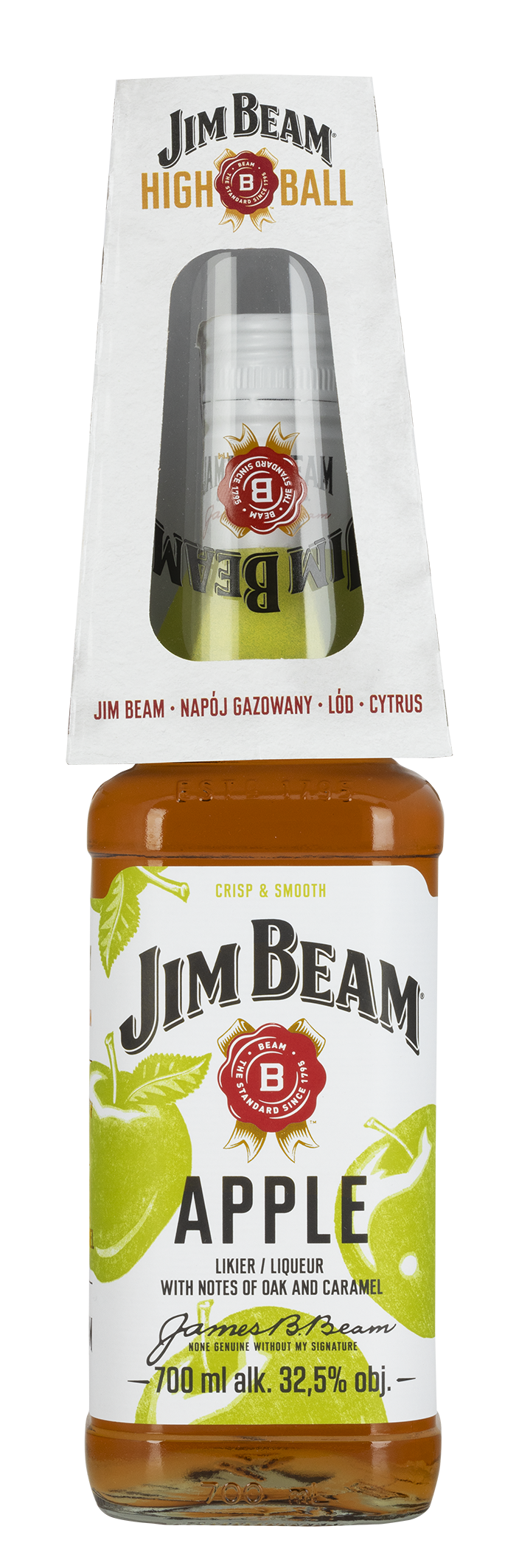 Jim Beam Apple 32,5% 700Ml + Szklanka