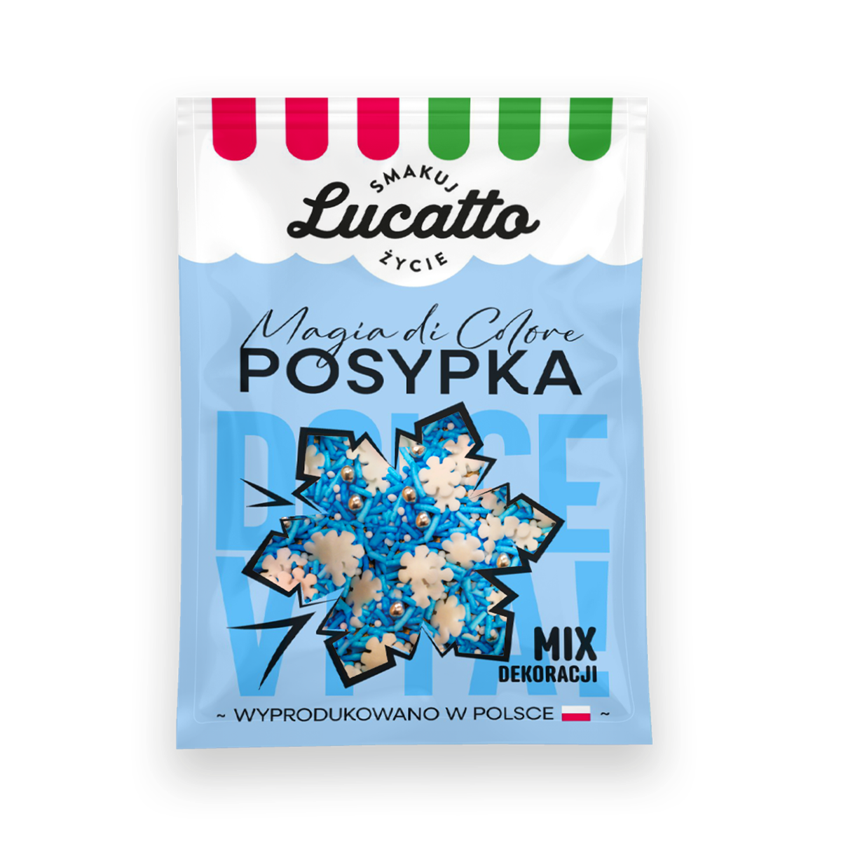 Dekoracje - Śnieżynka (Niebieska) Lucatto 30G
