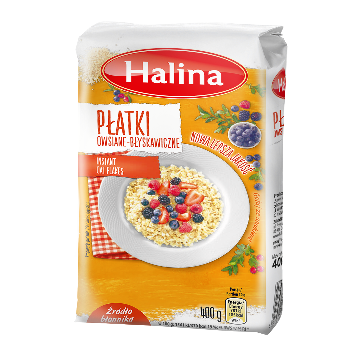 Halina Płatki Owsiane Błyskawiczne 400G