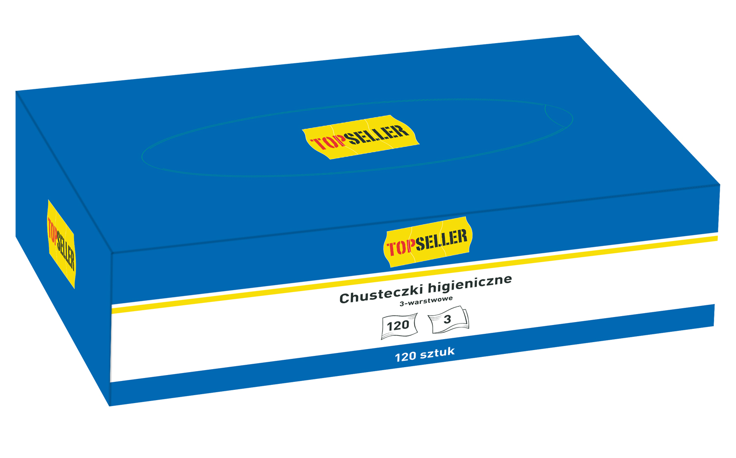 Topseller Chusteczki Uniwersalne 3 Warstwowe 120 Sztuk