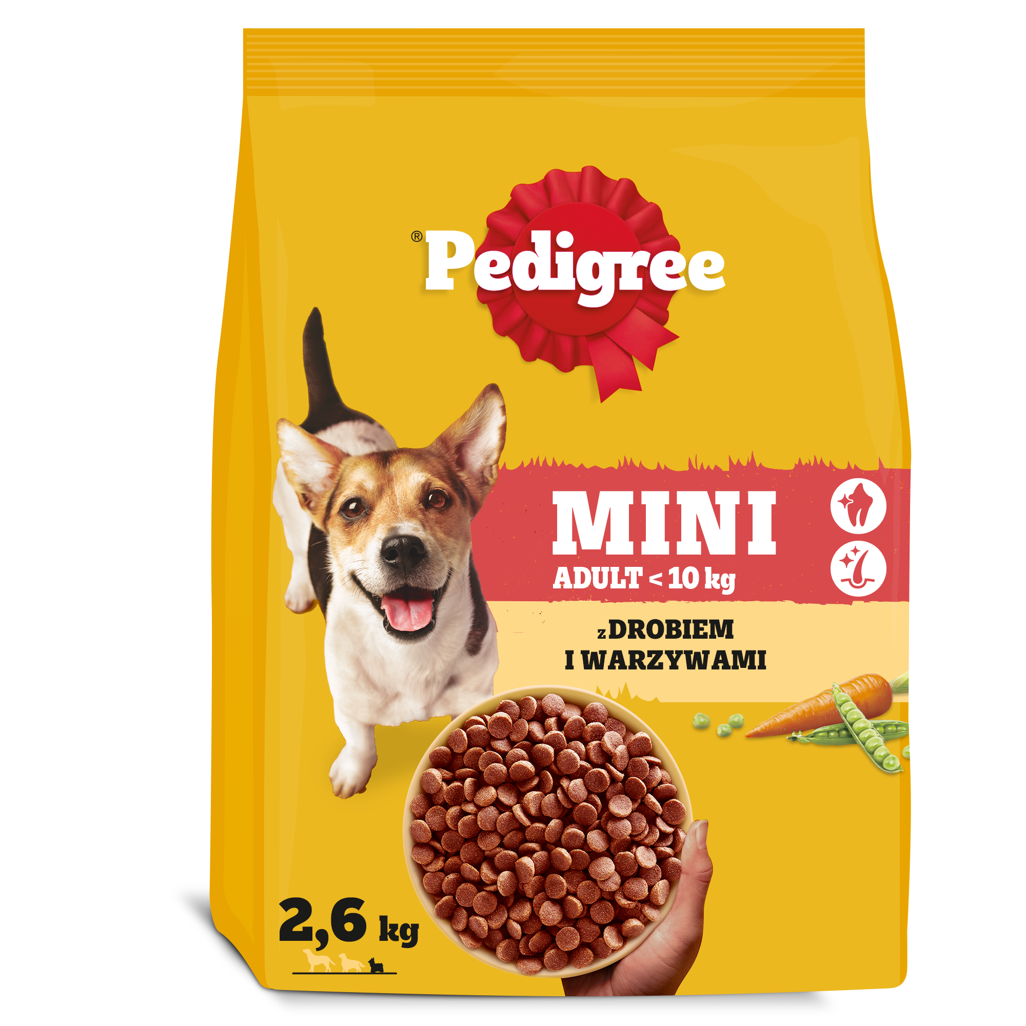 Pedigree Mini Adult Sucha Karma Z Drobiem I Warzywami 2,6 Kg