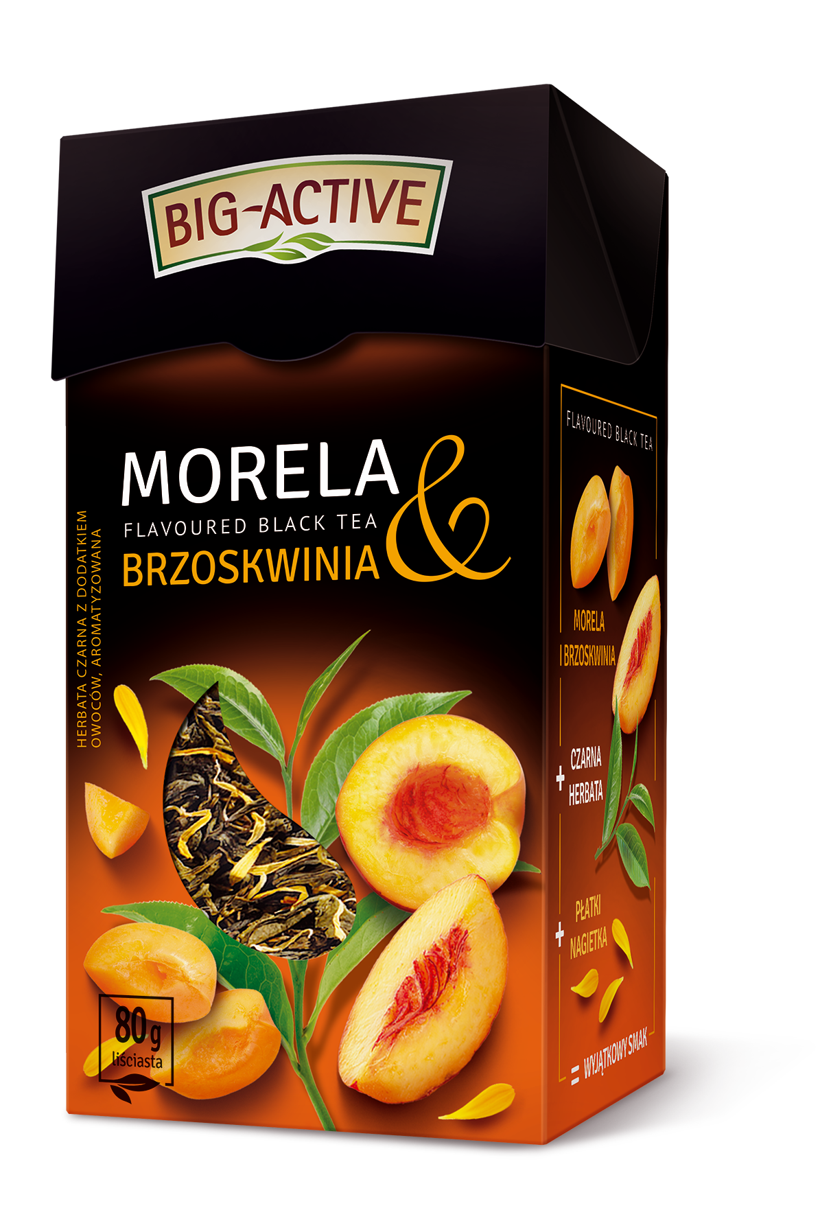 Big-Active Herbata Czarna Aromatyzowana Brzoskwinią I Morelą 80G