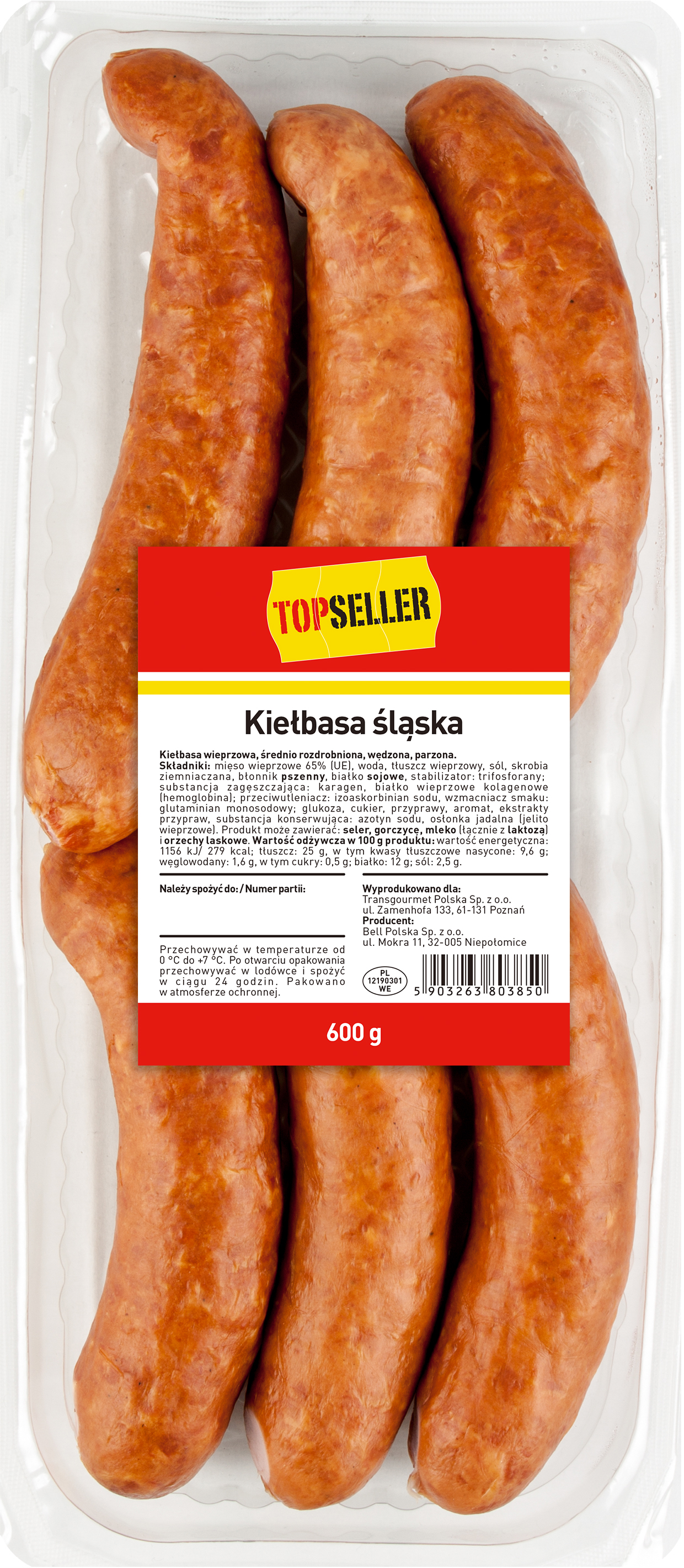 Topseller Kiełbasa Śląska 65% 600 G