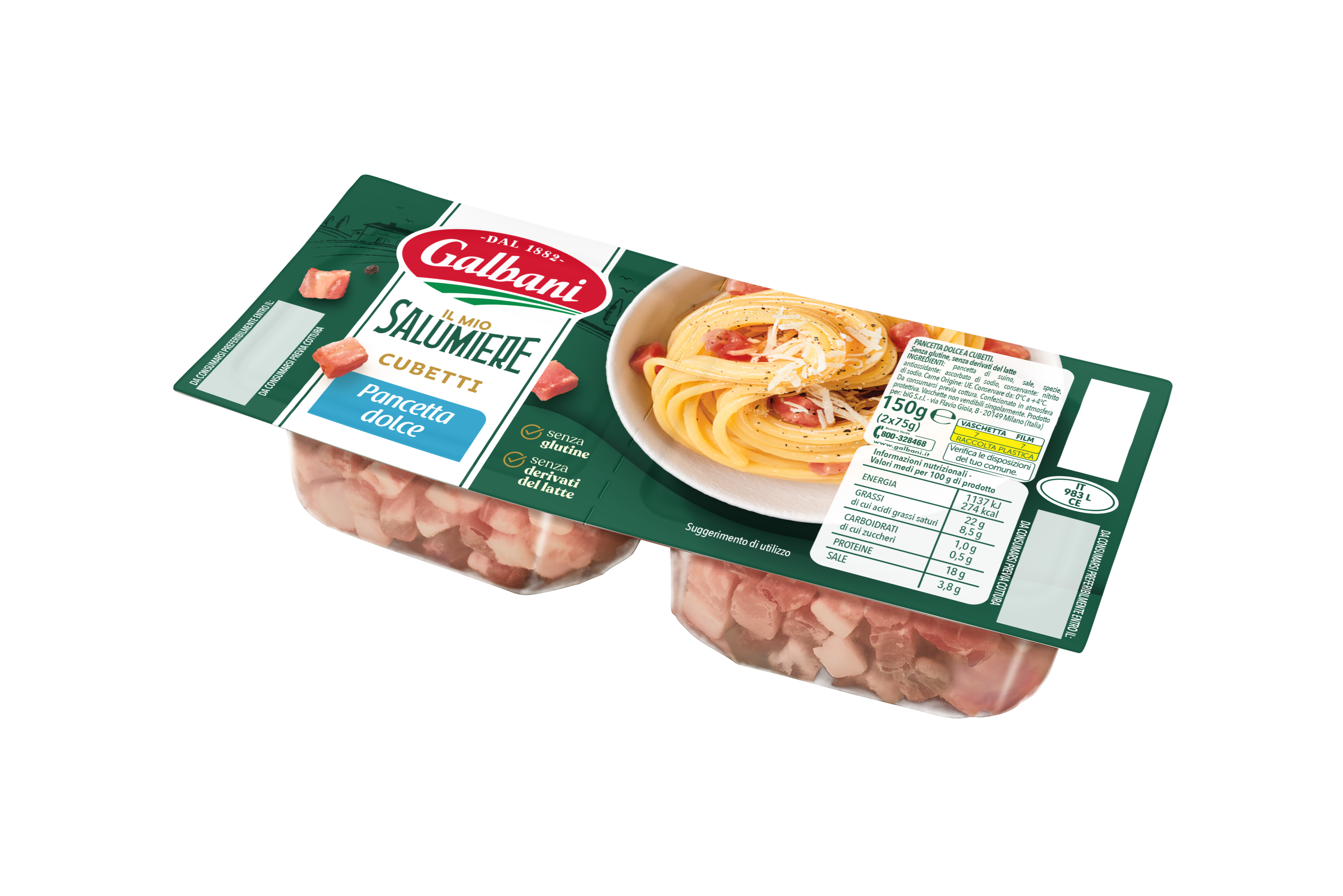 Cubetti Di Pancetta Dolce 2X75 G Galbani