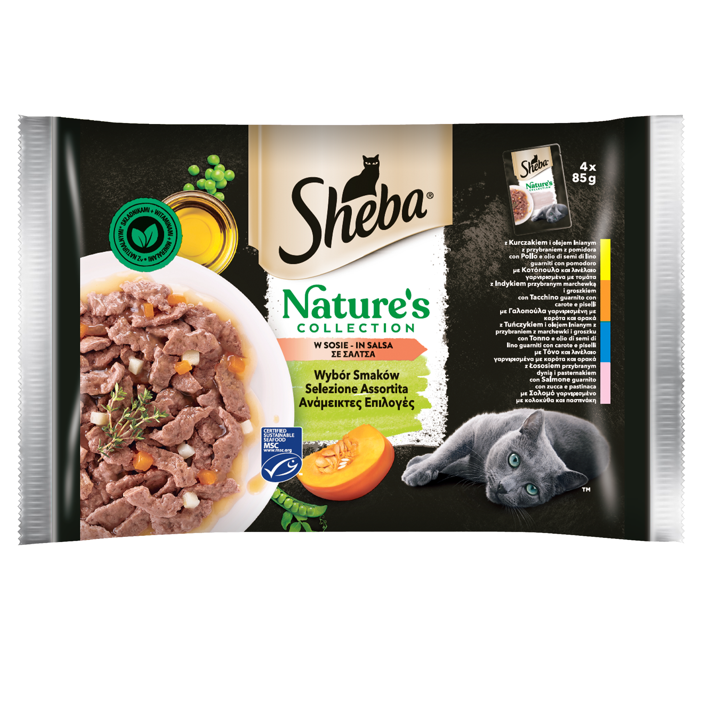 Sheba Nature'S Collection Wybór Smaków W Sosie 340 G (4X85 G)