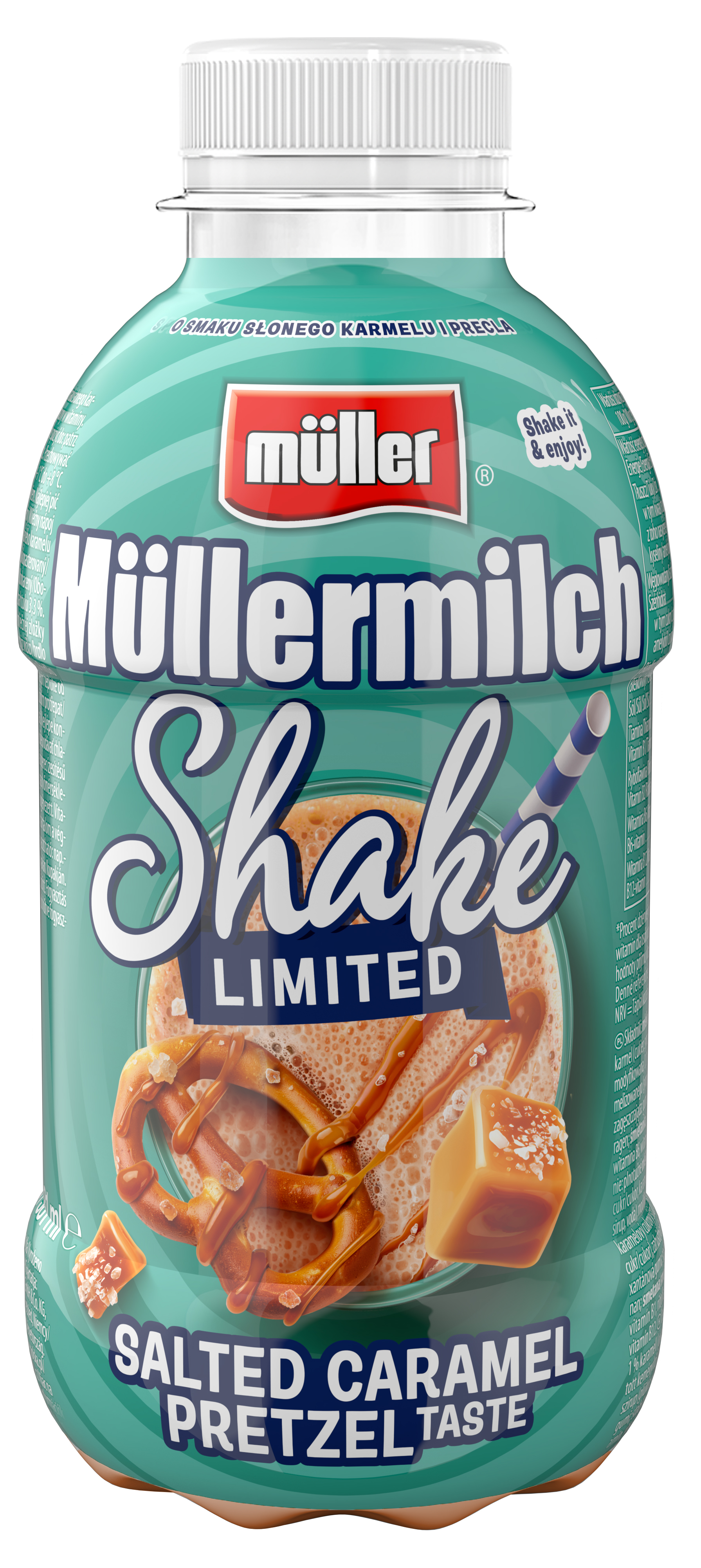 Müllermilch Shake Napój Mleczny O Smaku Słony Karmel Precel 400G