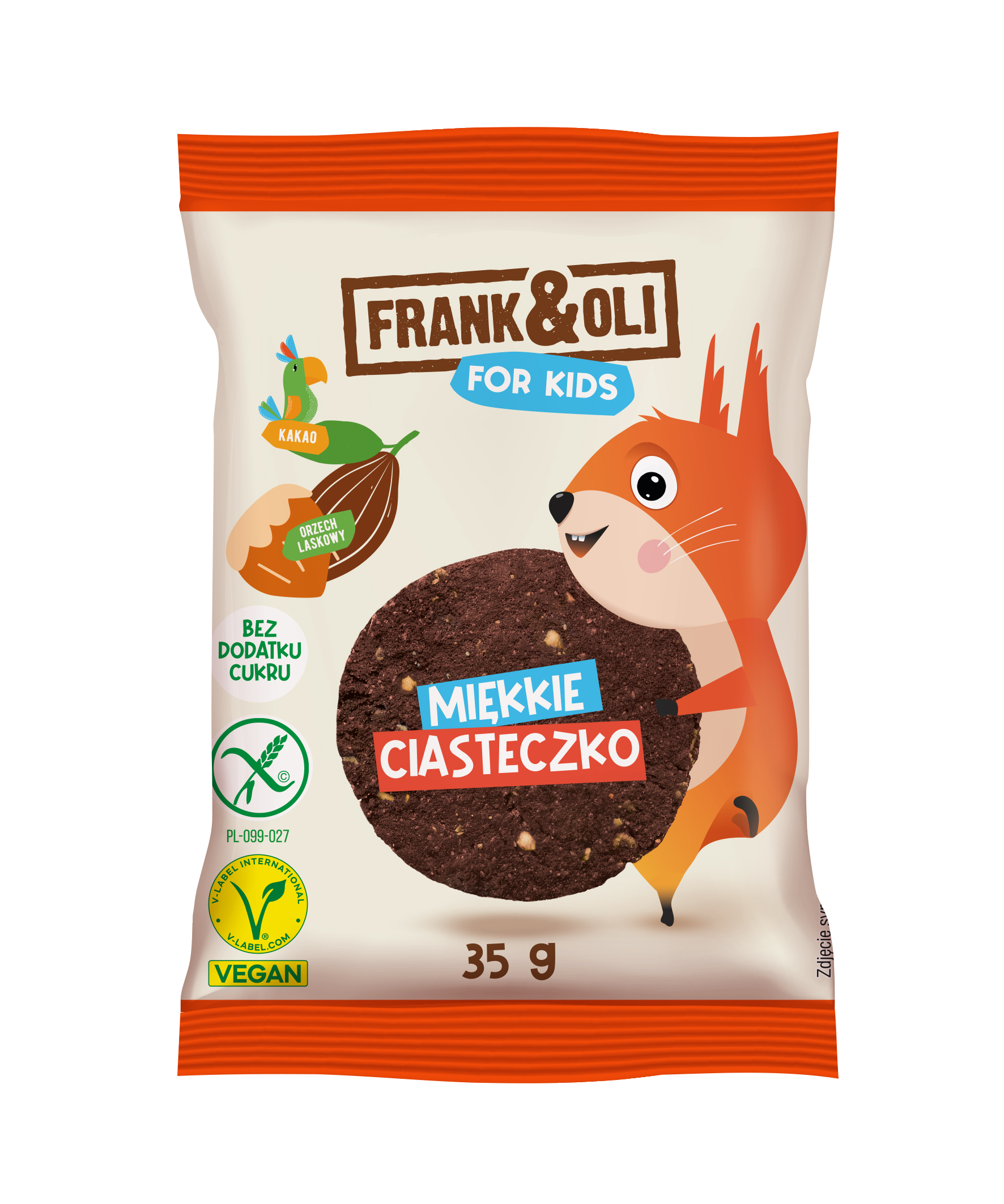 Frank & Oli Miękkie Ciasteczko Fo Kids Z Kakao I Orzechem Laskowym 35G