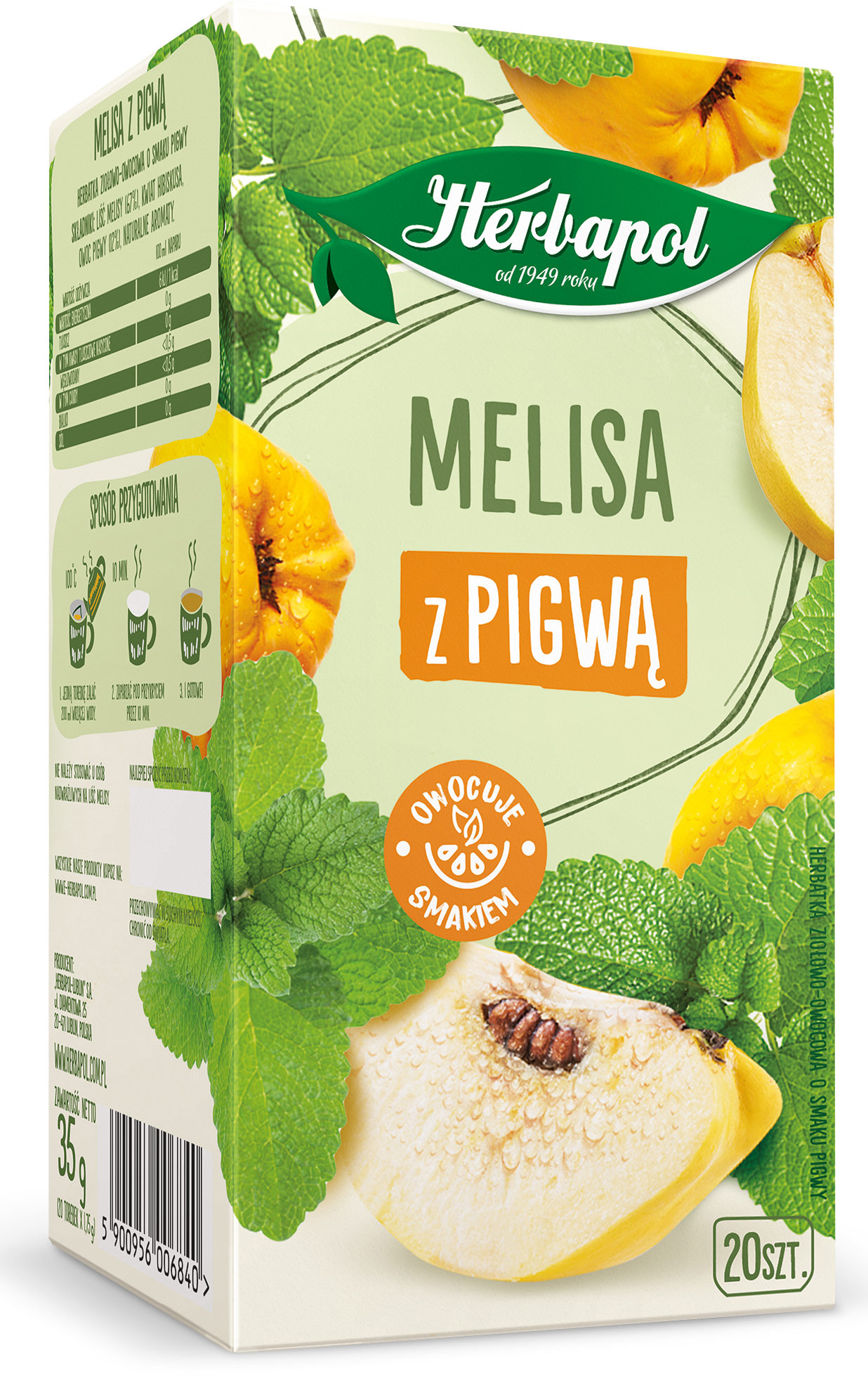 Herbapol Herbatka Ziołowa Melisa Z Pigwą 20Tb X 1,75G