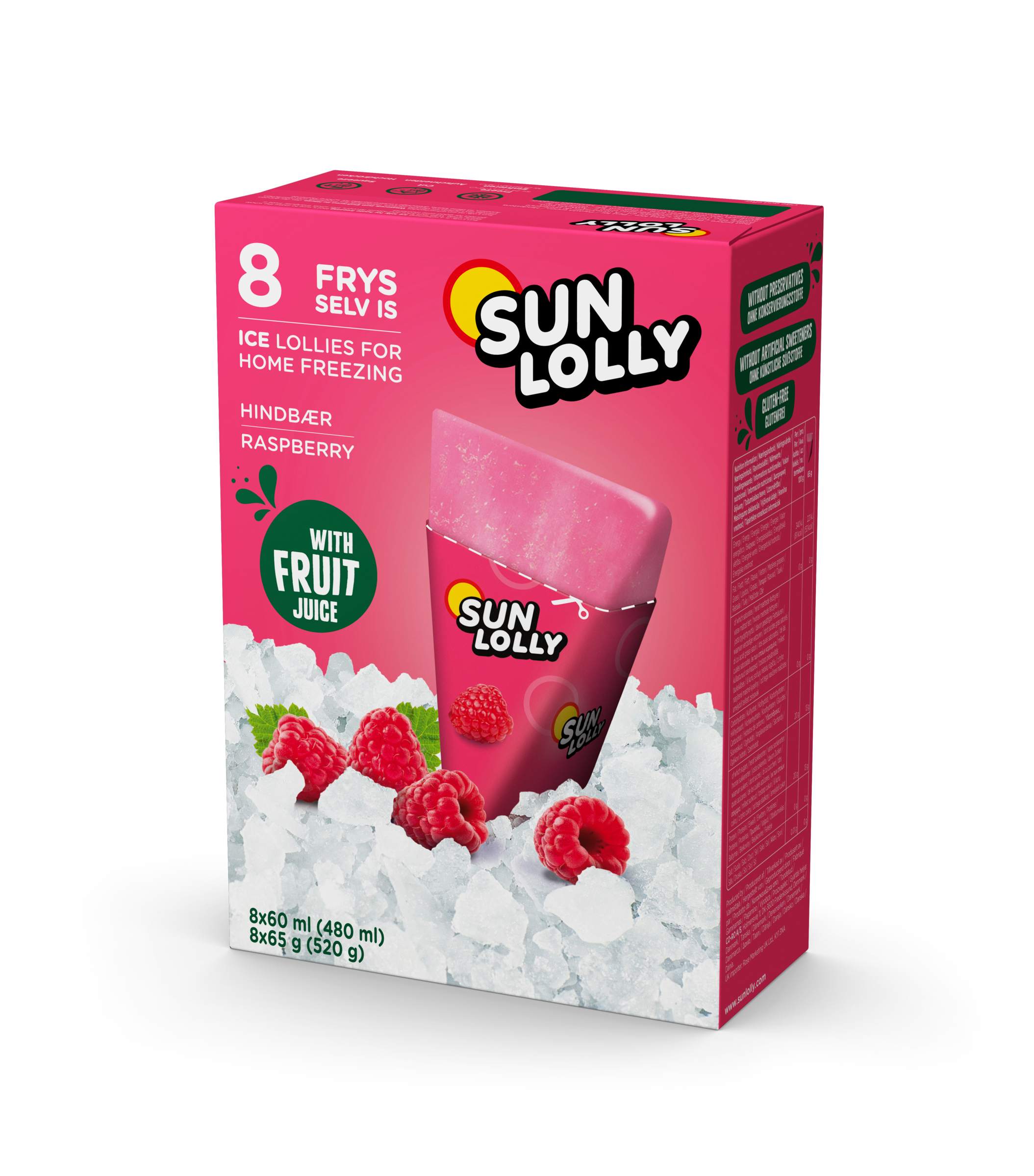 Sun Lolly Lody Wodne Do Zamrażania W Domu Malina 480 Ml