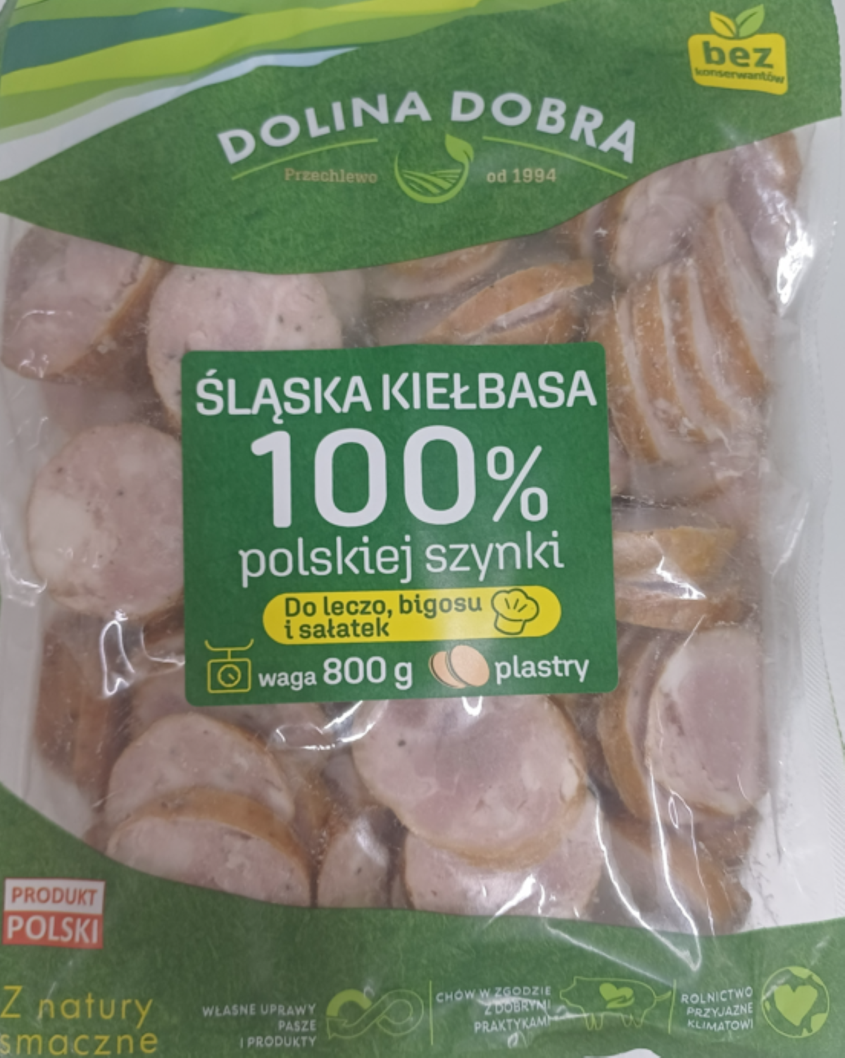 Śląska Kiełbasa Plastry 800 G Dolina Dobra