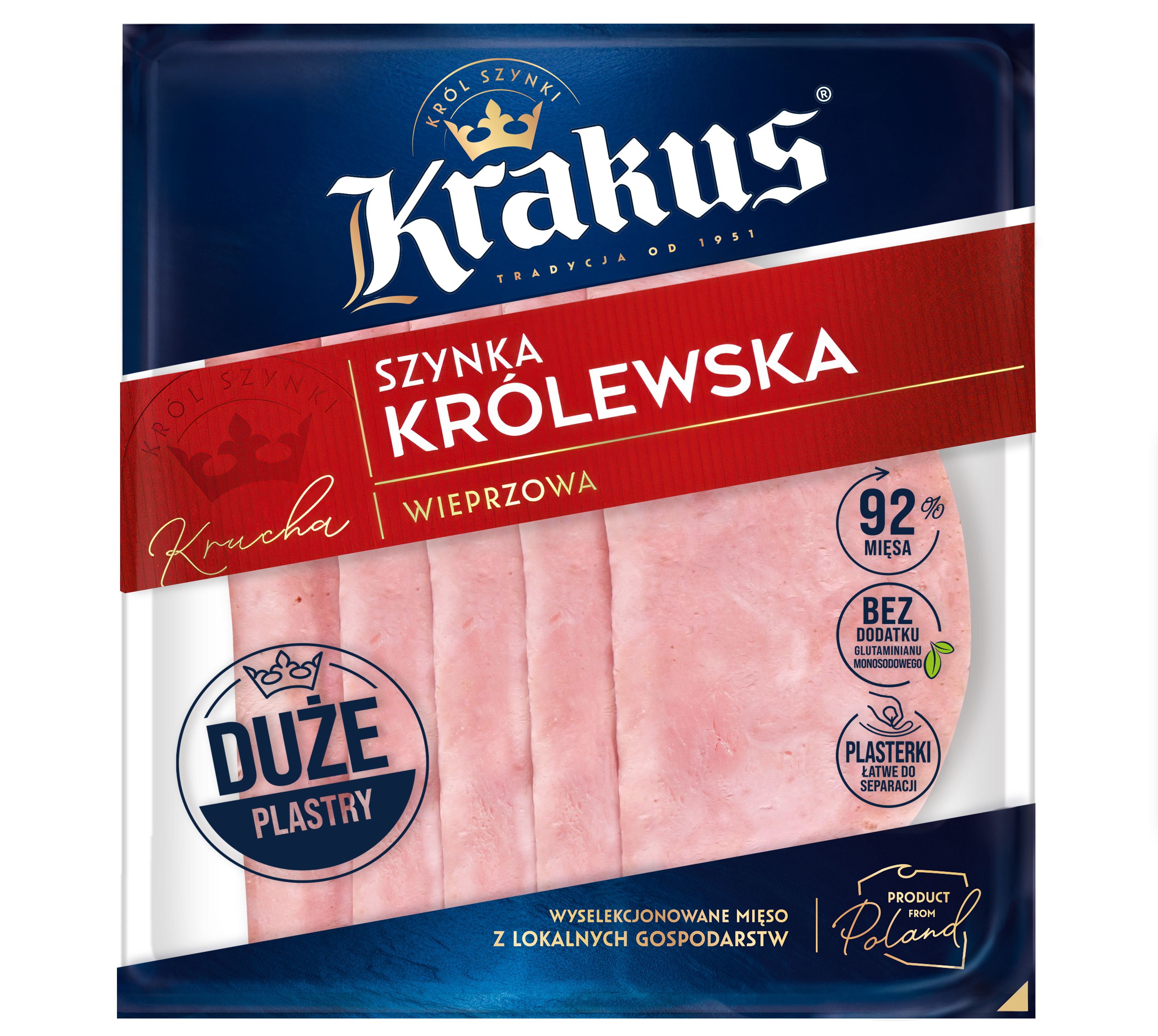 Szynka Królewska Wieprzowa Plastry 120 G Krakus