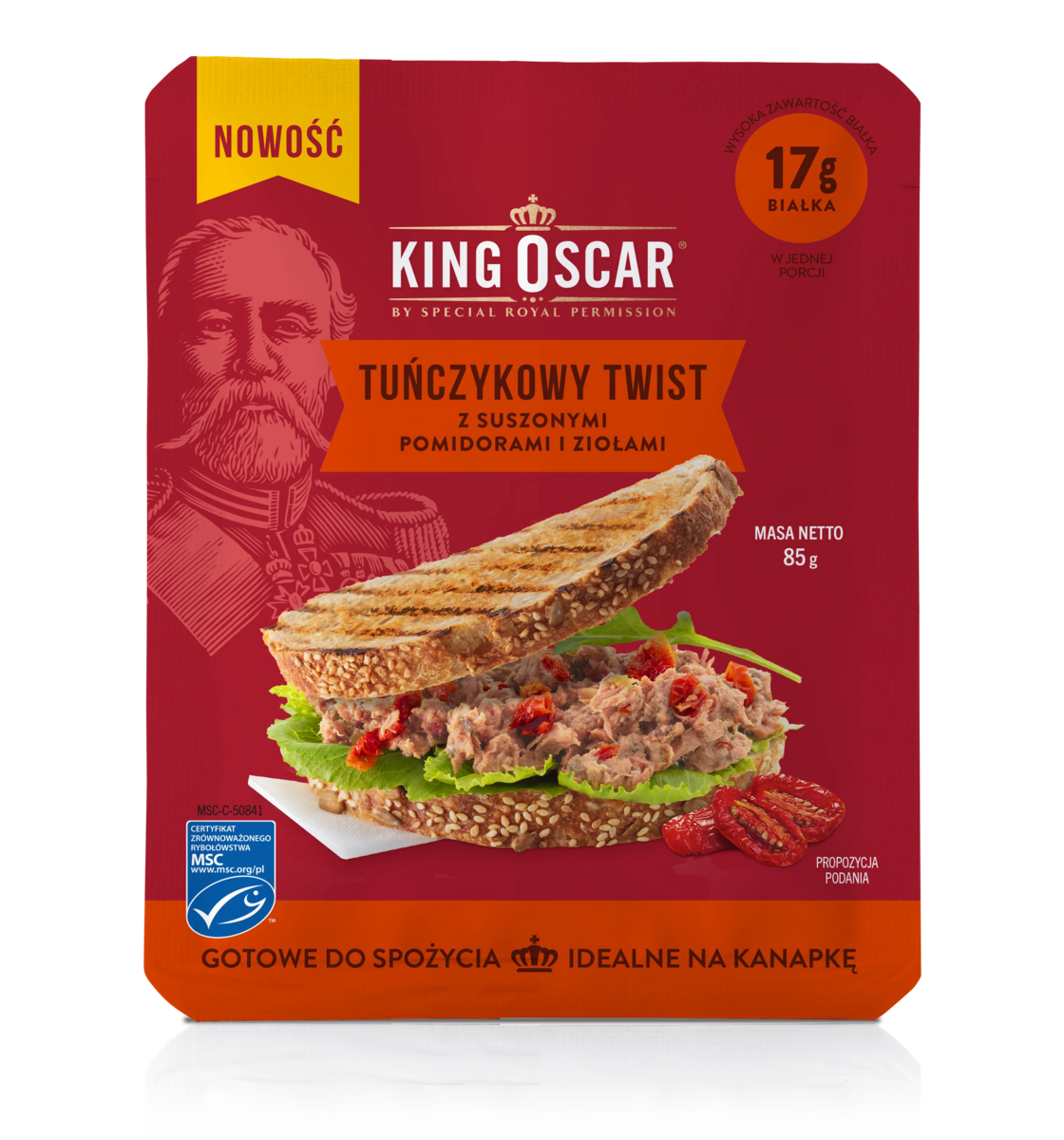 King Oscar Tuńczykowy Twist Z Suszonymi Pomidorami I Ziołami 85G