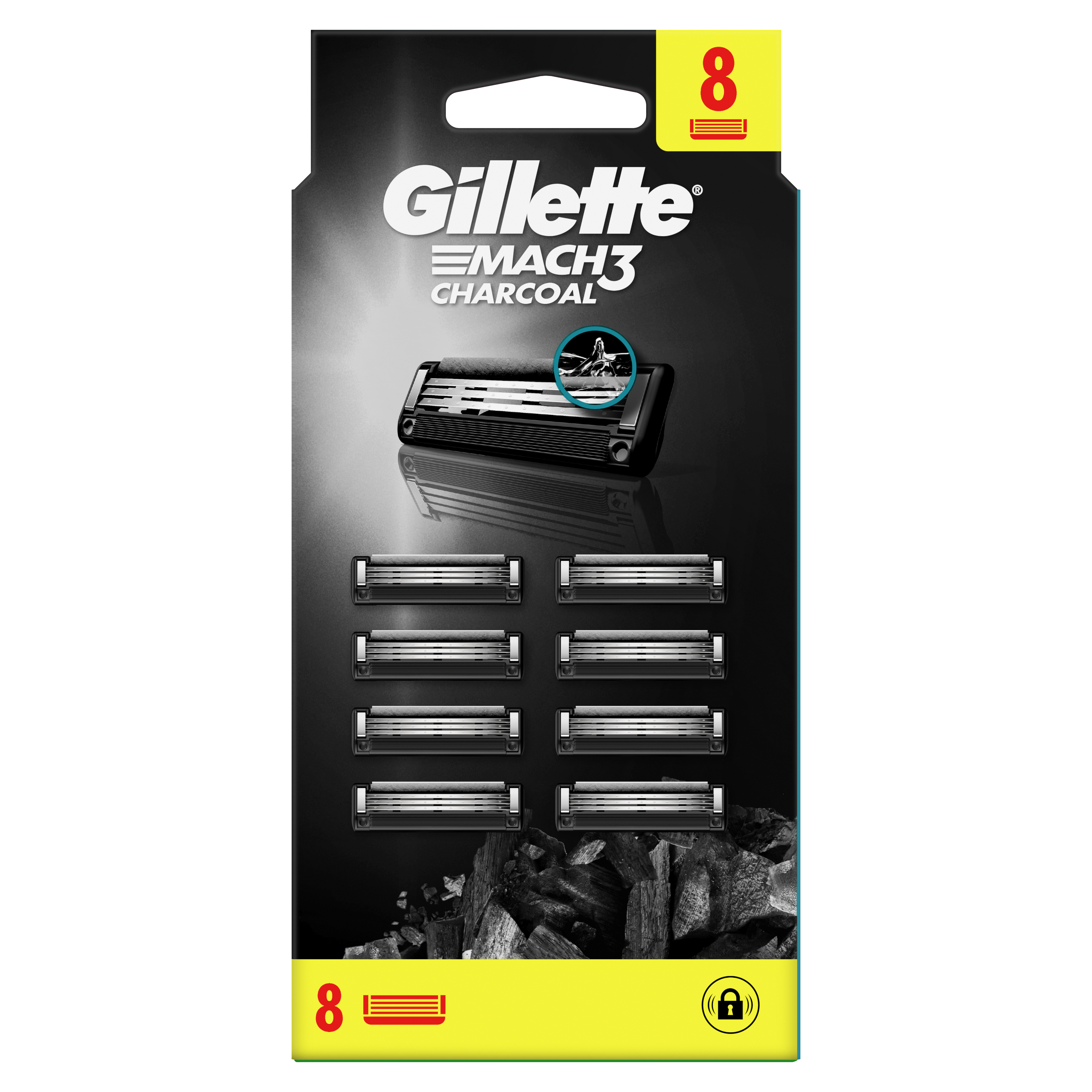 Gillette Mach3 Charcoal Ostrza Wymienne Do Maszynki Dla Mężczyzn 8 Szt.