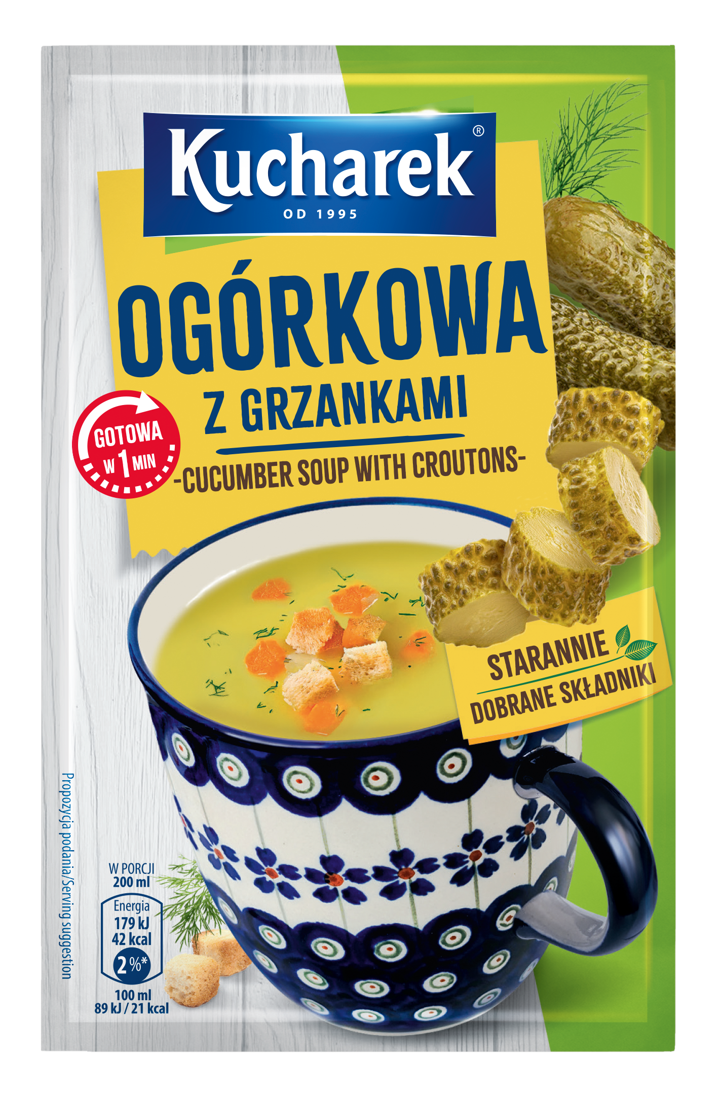 Kucharek Zupa Jednoporcjowa Ogórkowa Z Grzankami 13G
