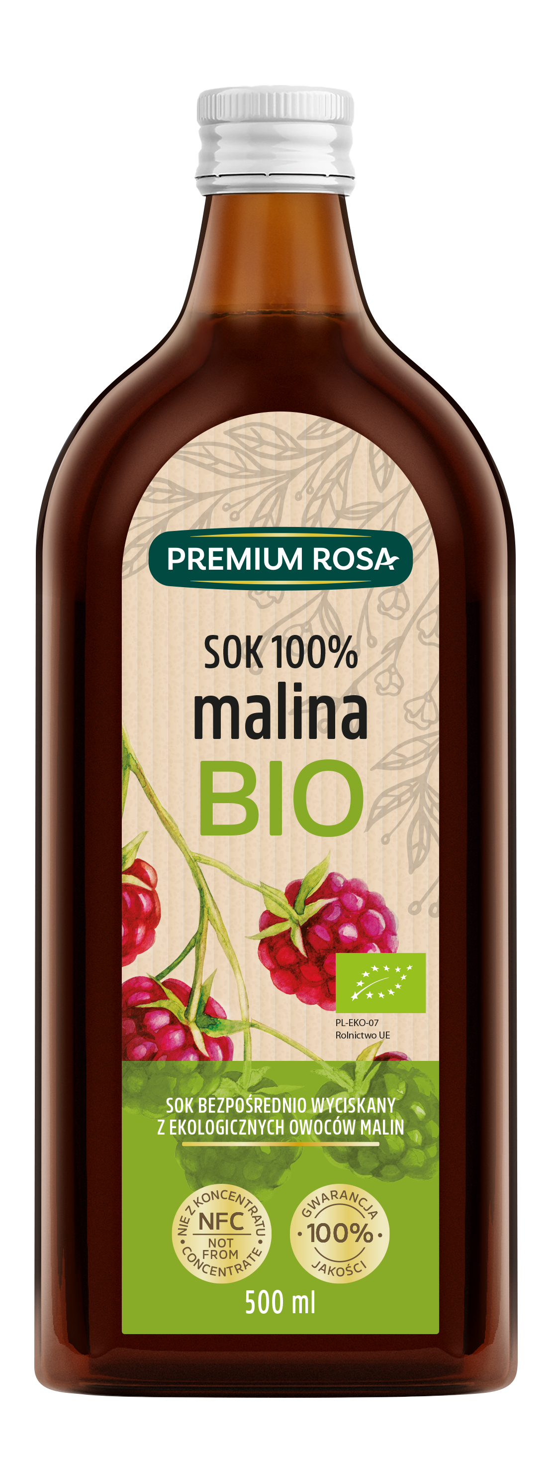 Premium Rosa Bio Malina 100% 500 Ml