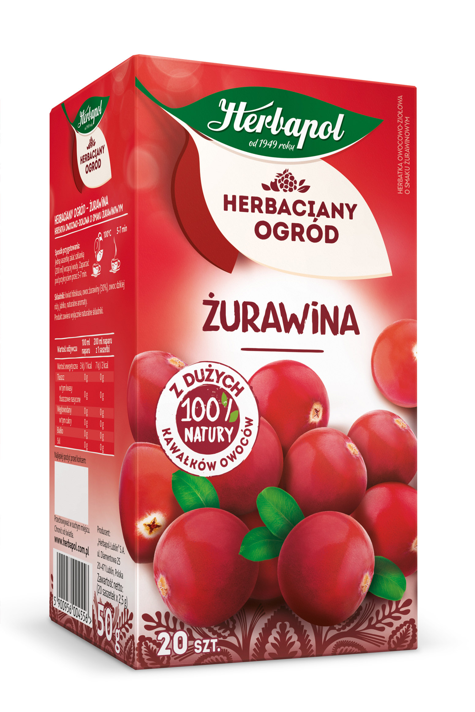 Herbaciany Ogród Herbatka Owocowa Żurawina 20Tb/50G