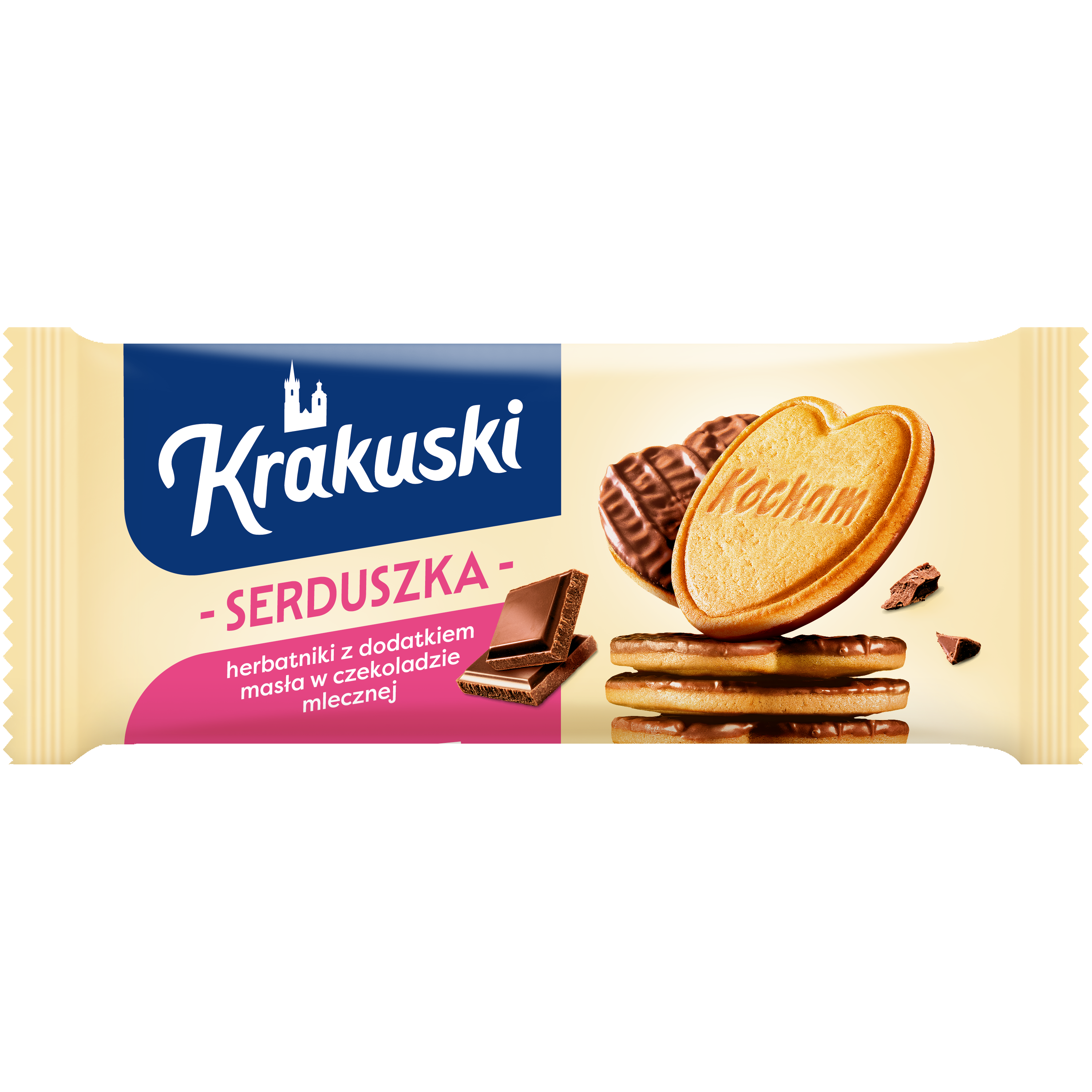 Krakuski Herbatniki Serduszka W Czekoladzie Mlecznej 171G