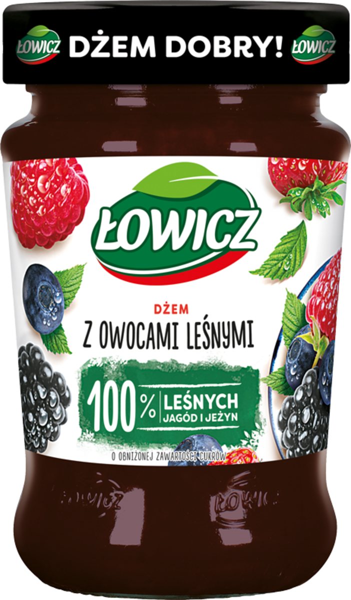 Łowicz Dżem Z Owoców Leśnych O Obniżonej Zawartości Cukrów 280 G