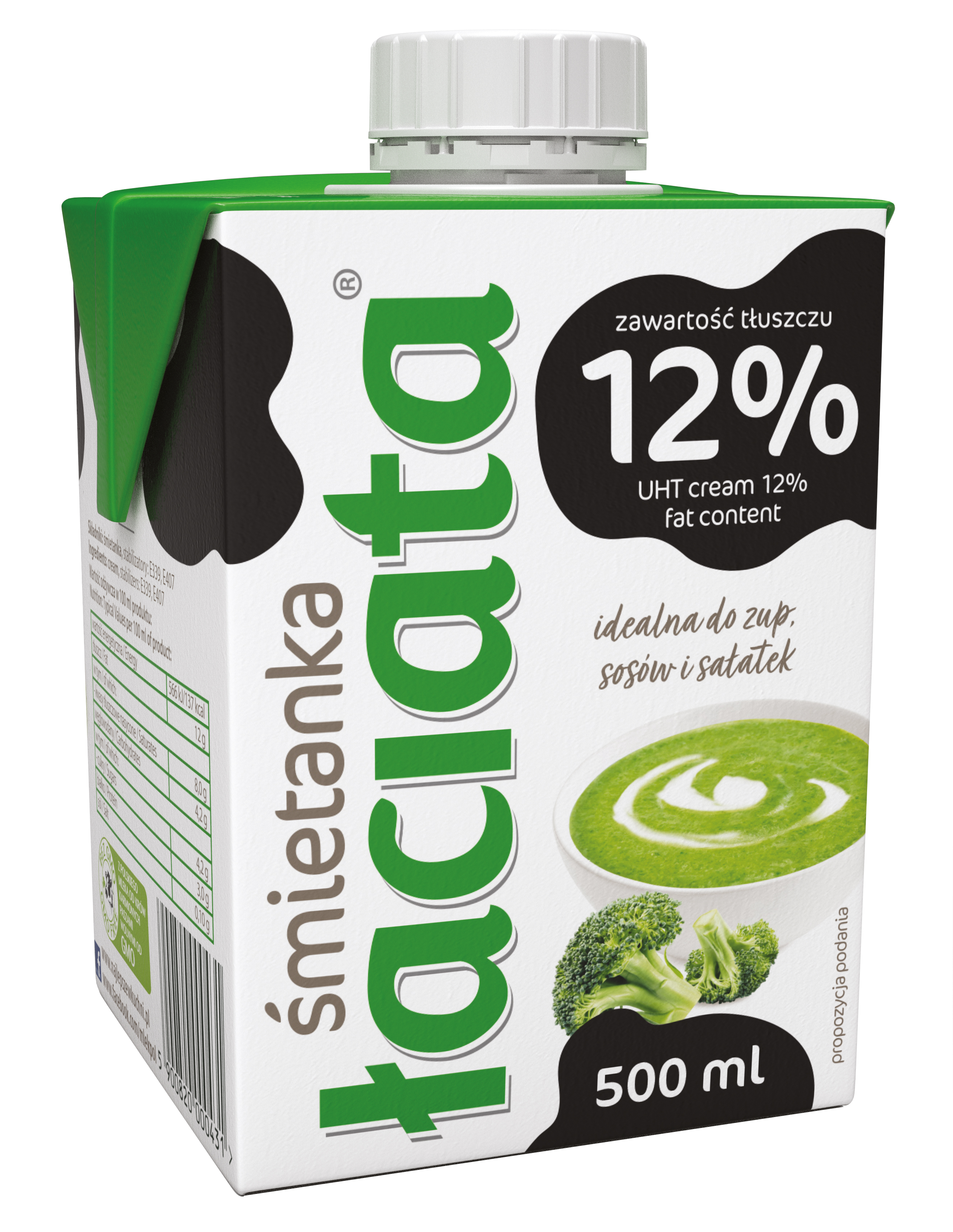 Śmietanka Uht Łaciata 12% 500 Ml