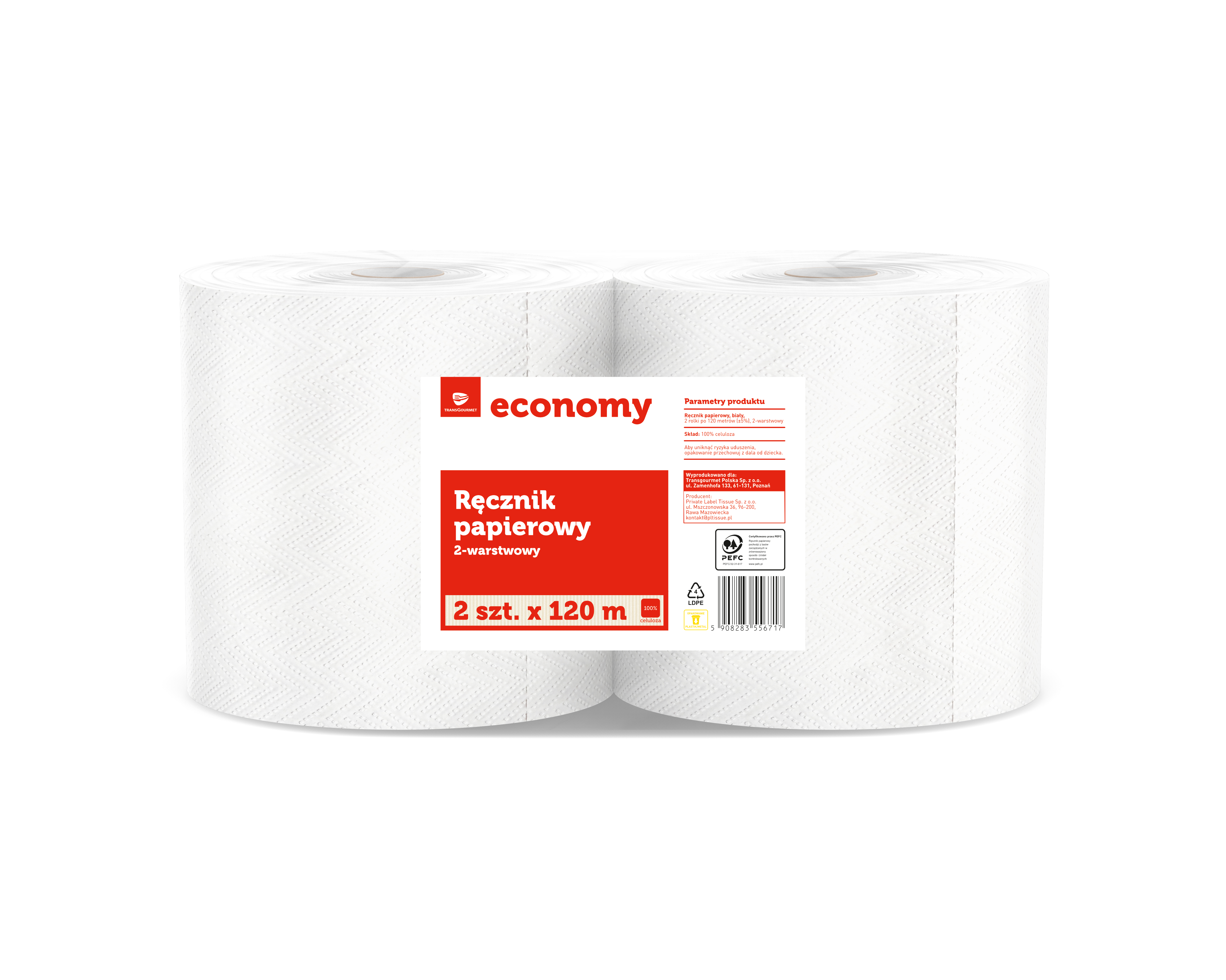 Tg Economy Ręcznik Papierowy 2W 100 % Celuloza 2 X 120M