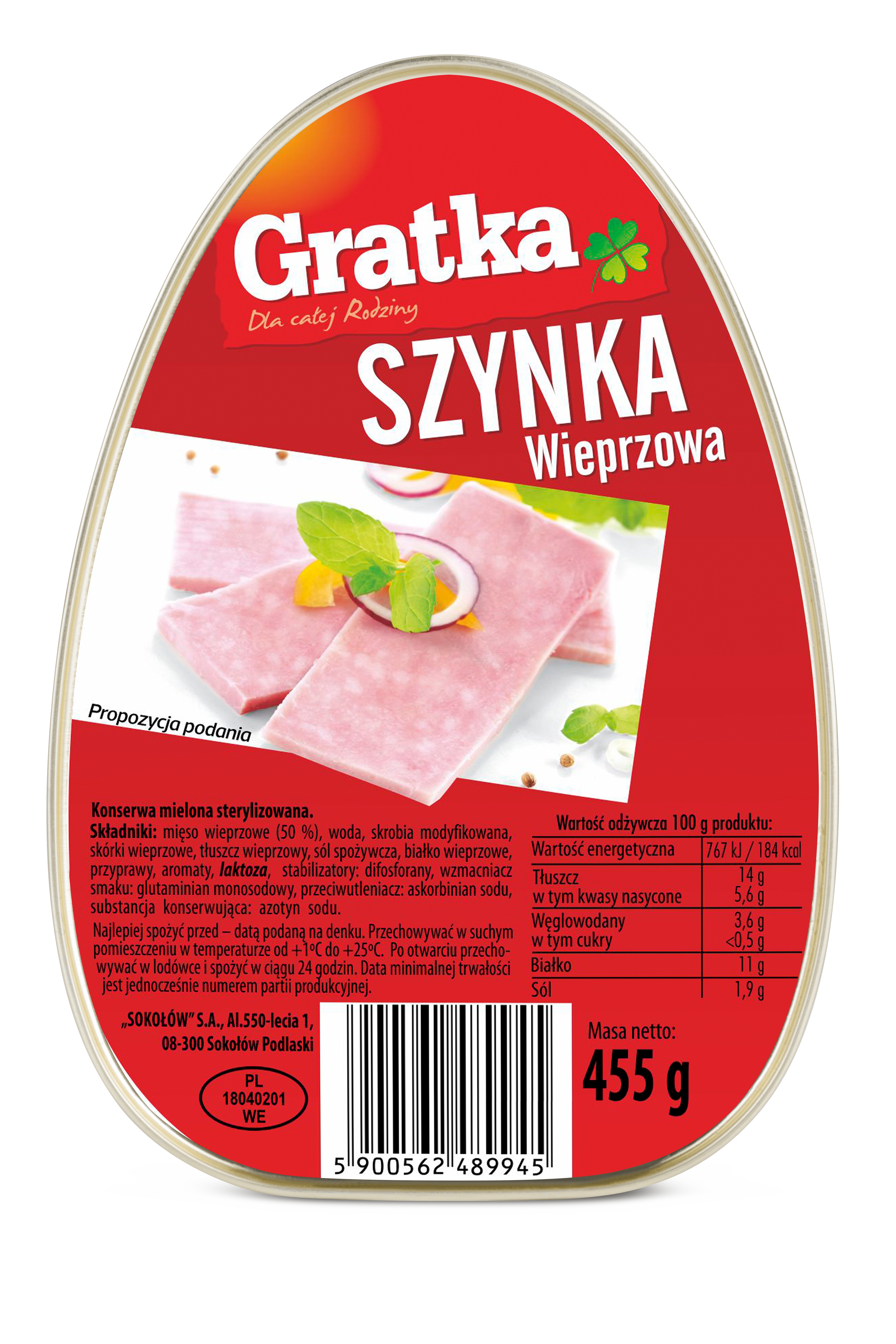 Szynka Wieprzowa 455G Gratka