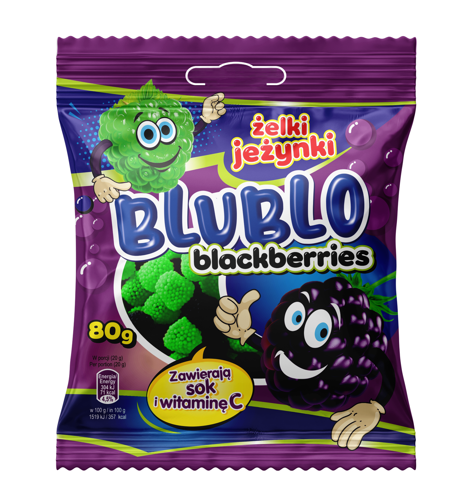 Żelki Blublo Jeżynki 80 G