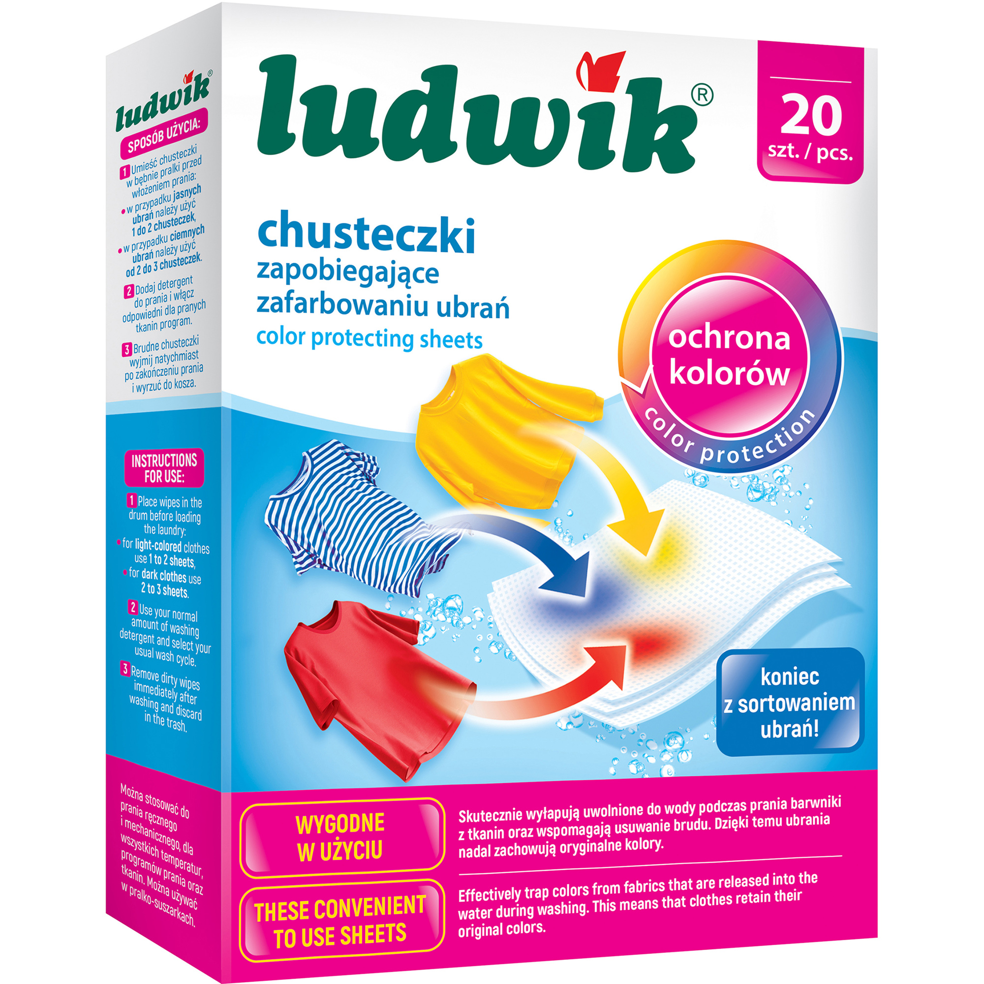 Ludwik Chusteczki Zapobiegające Zafarbowaniu Ubrań