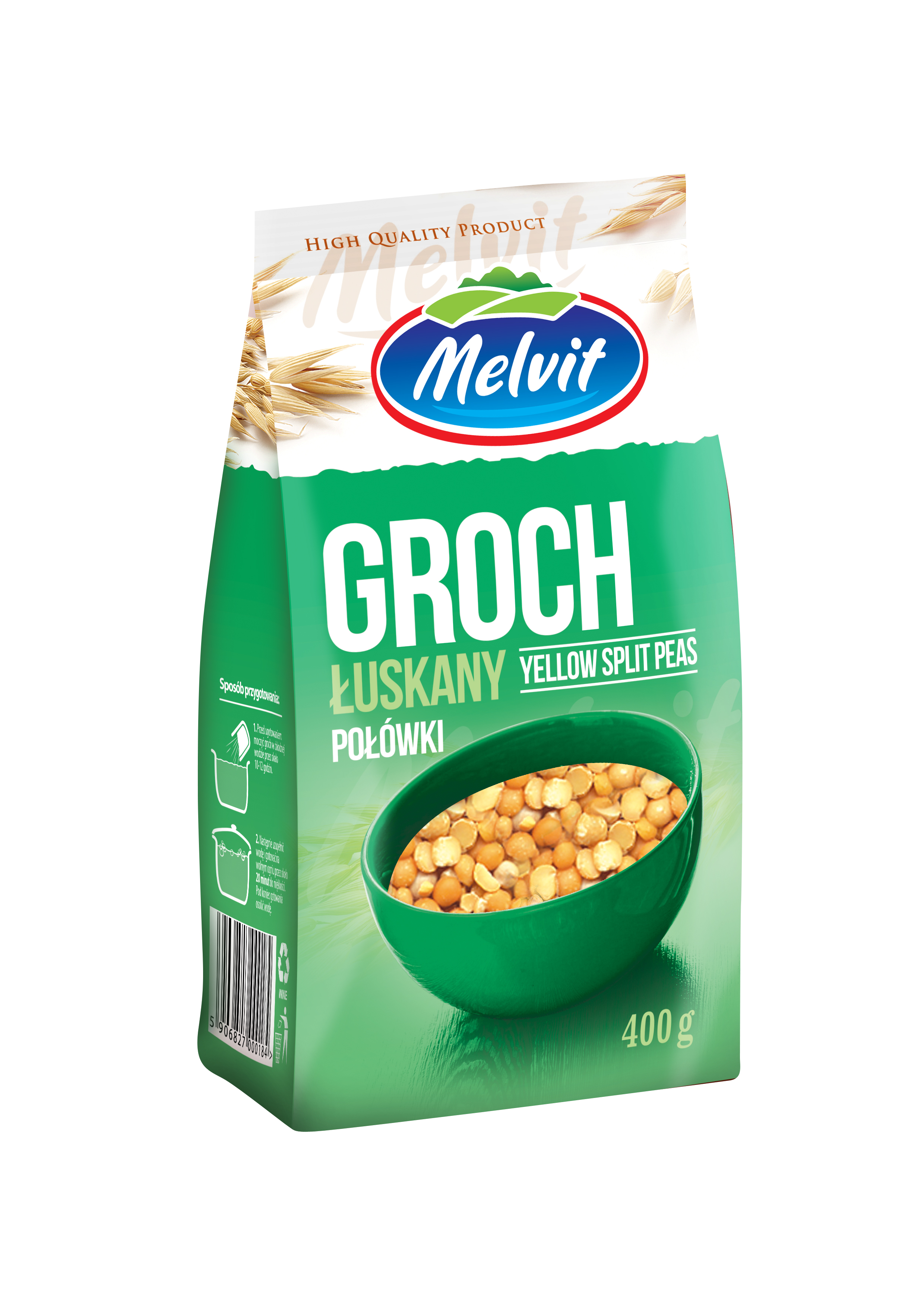 Melvit Groch Łuskany Połówki 400G