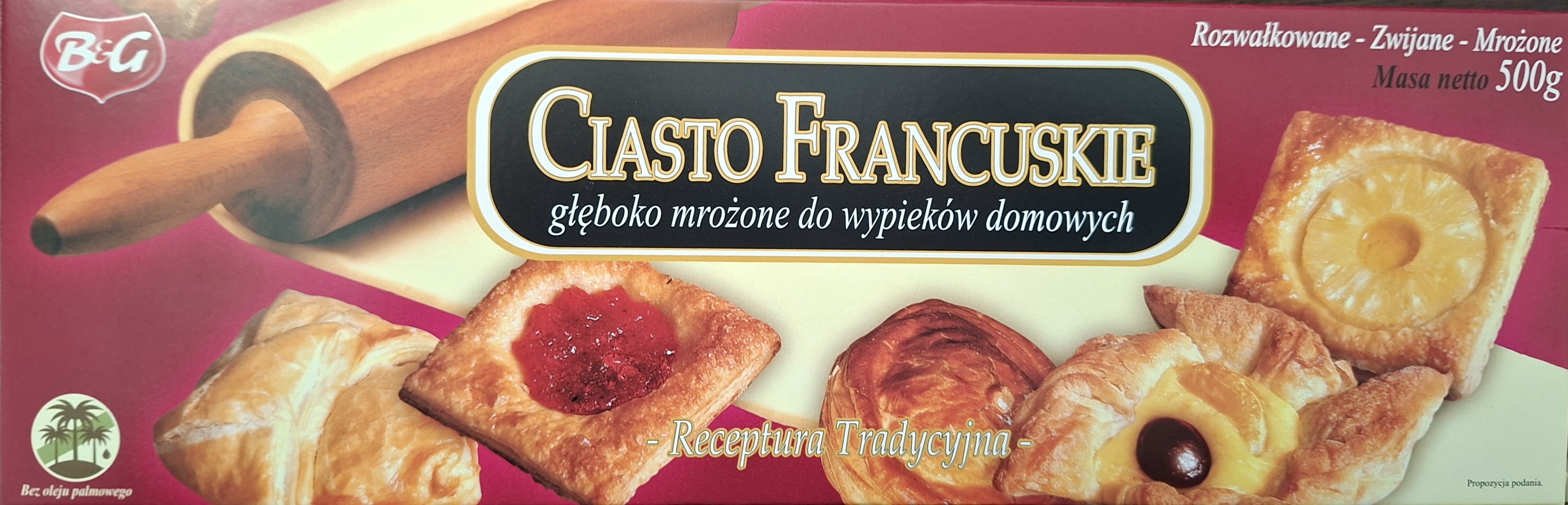 B&G Ciasto Francuskie Mrożone 500 G