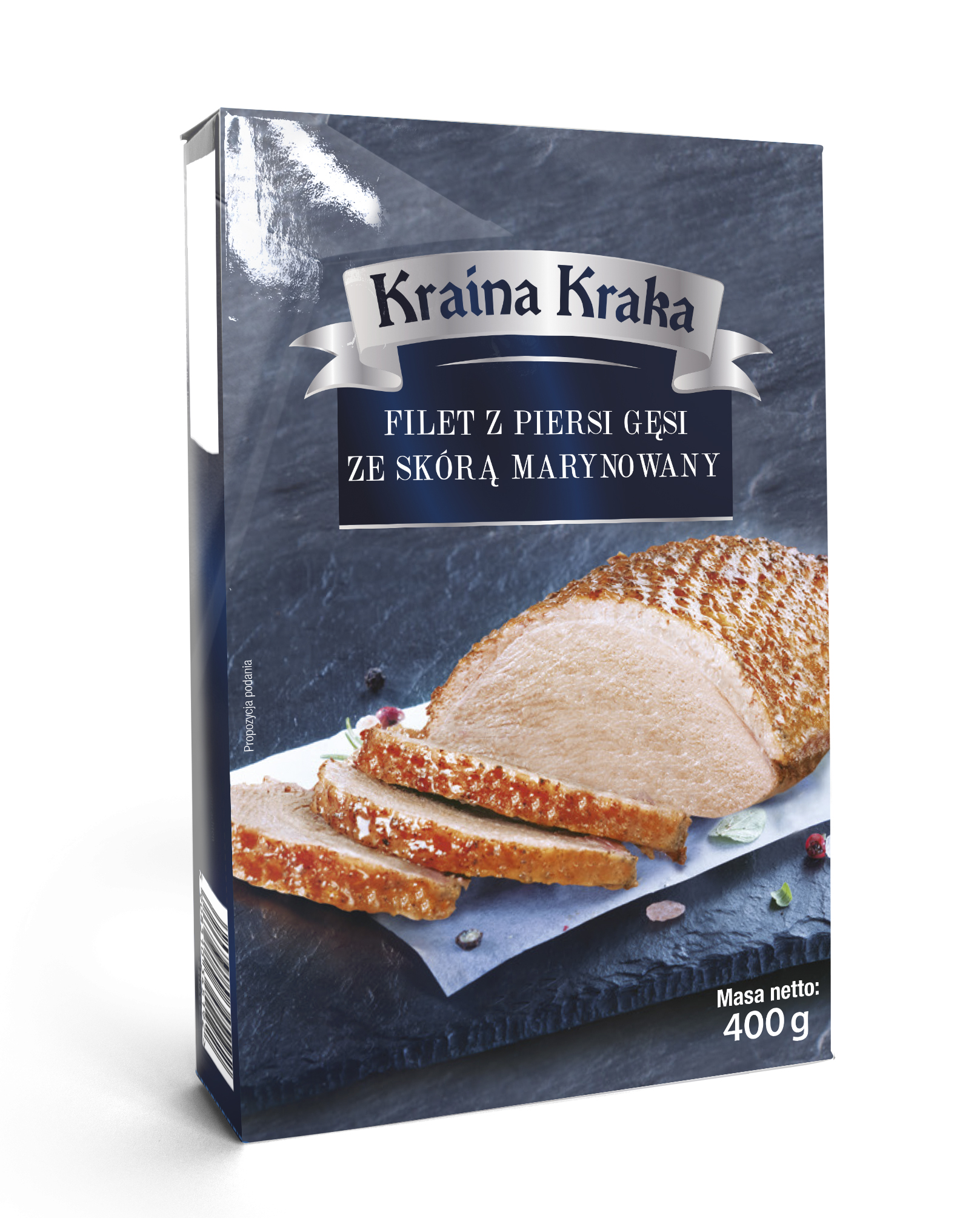 Kraina Kraka Filet Z Piersi Gęsi Ze Skórą Marynowany Głęboko Mrożony 400 G