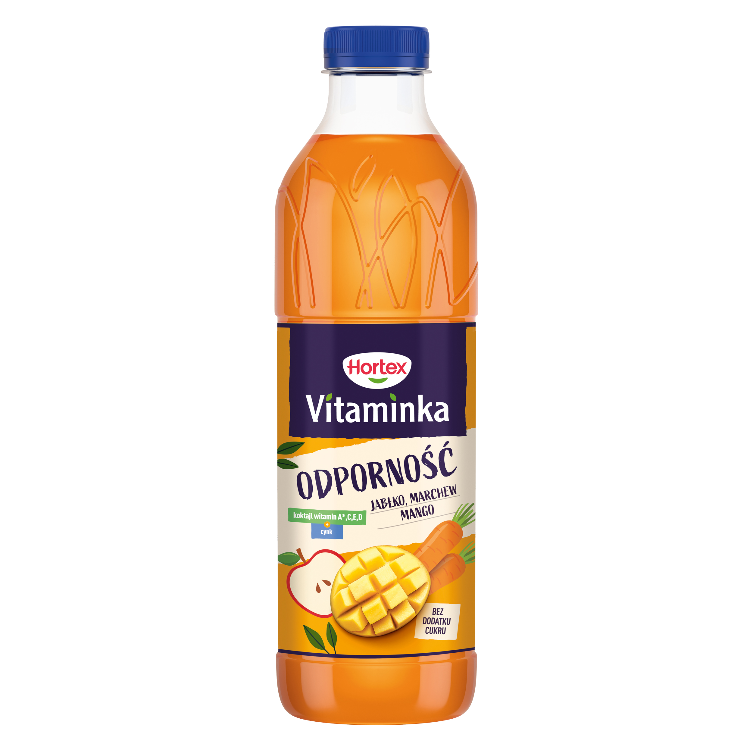 Hortex Vitaminka Odporność Jabłko, Marchew, Mango Butelka Pet 1L Kaucja