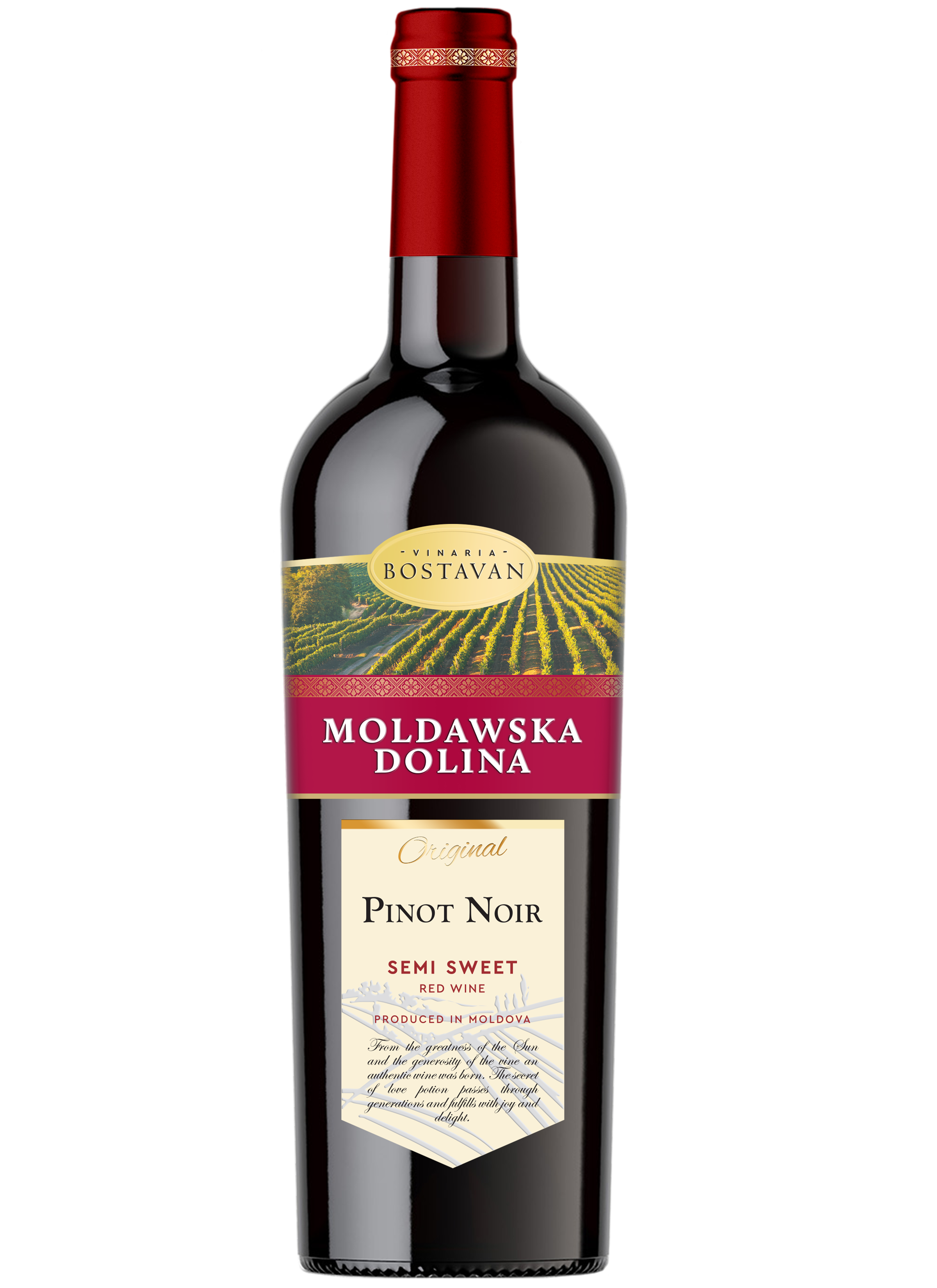 Mołdawska Dolina Pinot Noir Wino Gronowe Czerwone Półsłodkie 0,75 L
