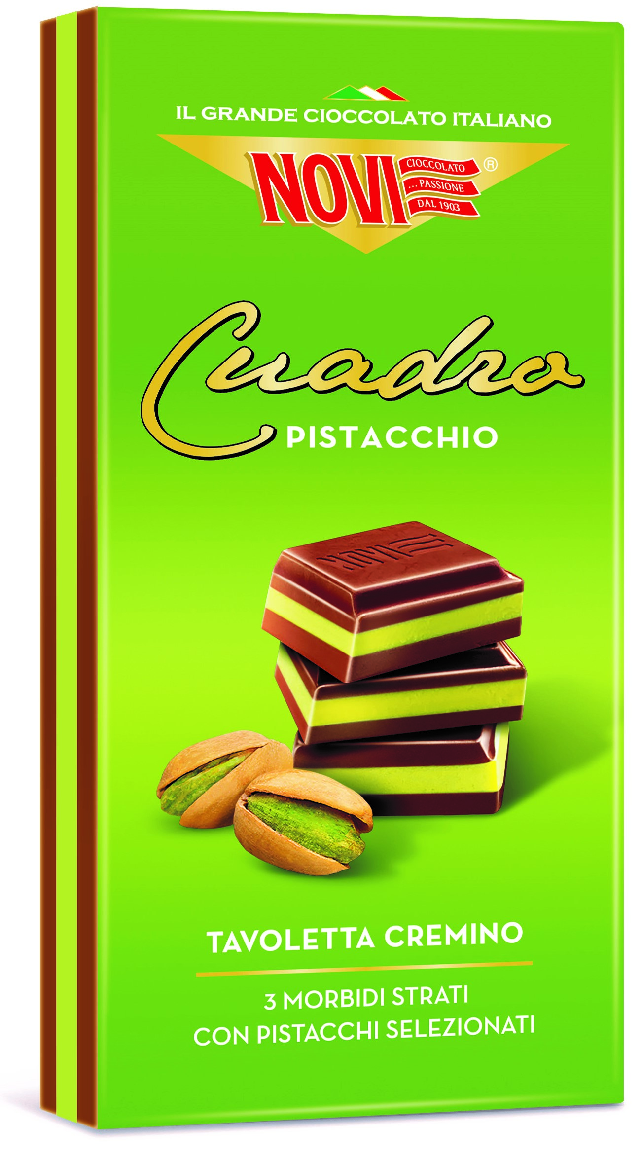 Novi Tavoletta Cuadro Pistacchio - Czekolada Z Nadzieniem Pistacjowym 110 G