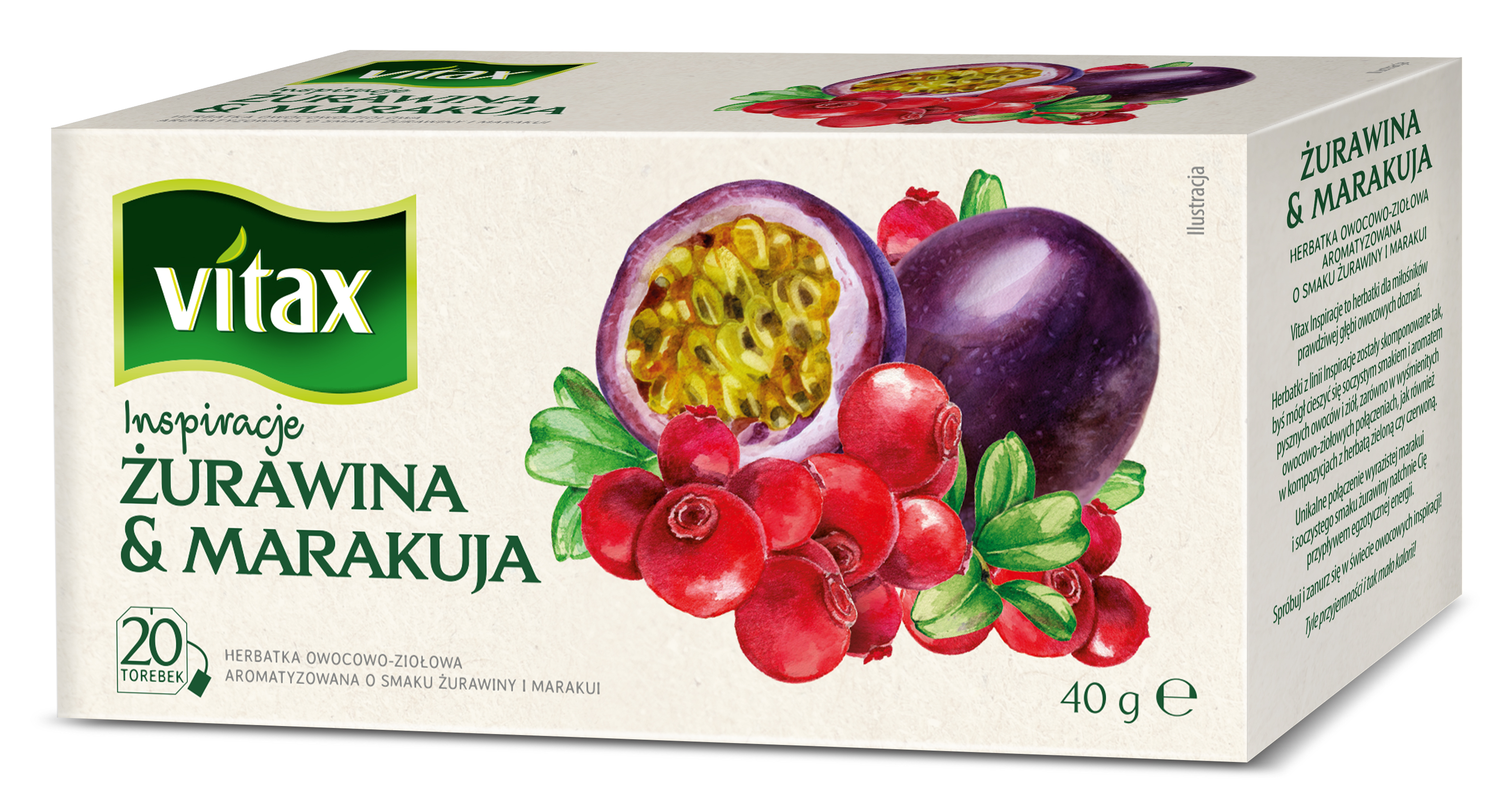 Herbata Vitax Inspiracje Żurawina&Marakuja 20S