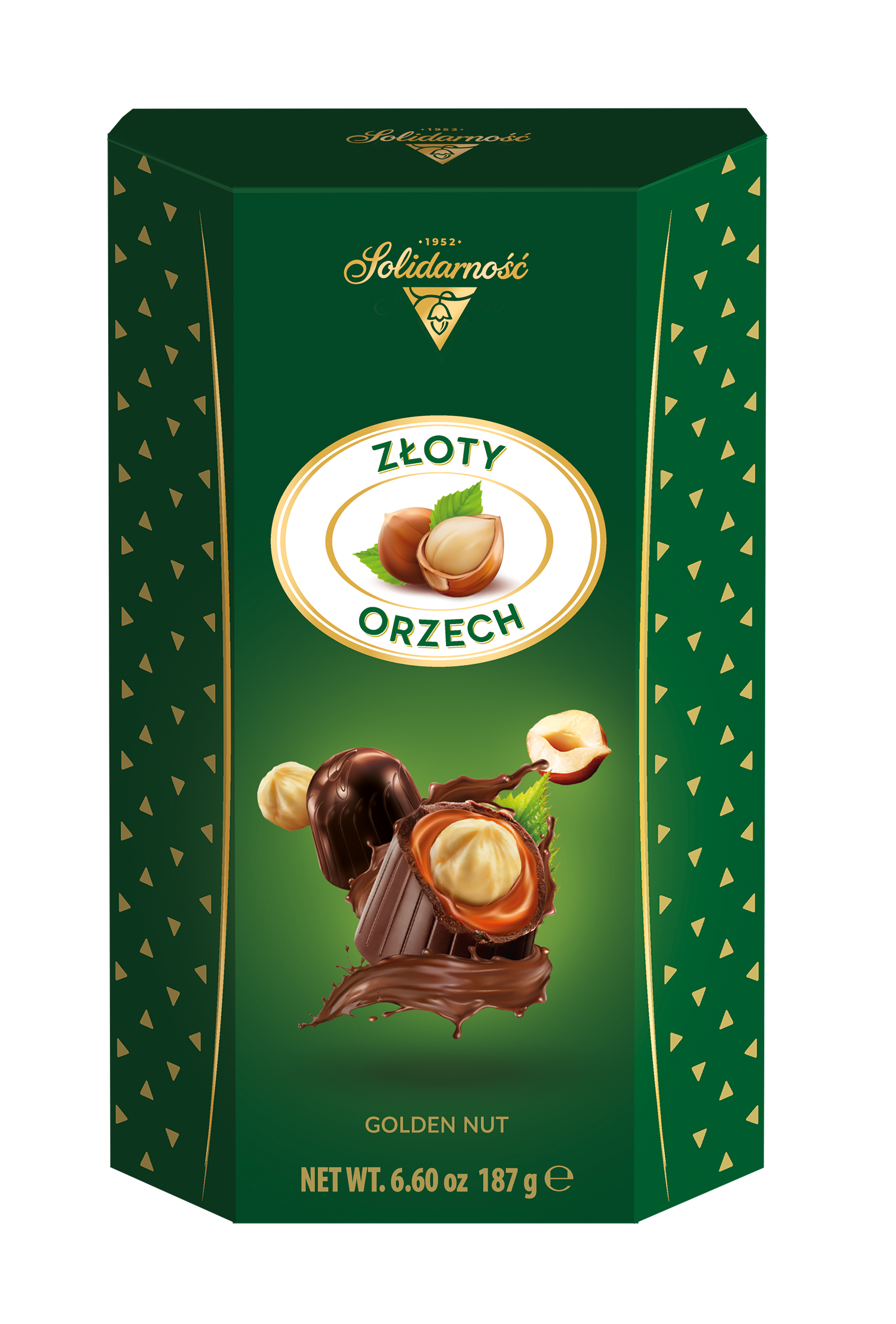 Solidarność Złoty Orzech Czekoladki Z Orzechem Laskowym W Kremie Orzechowym 187 G
