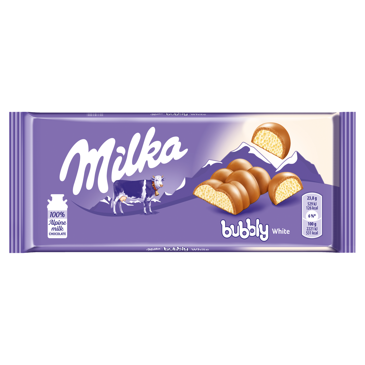 Milka Bubbly Milk&White 95G