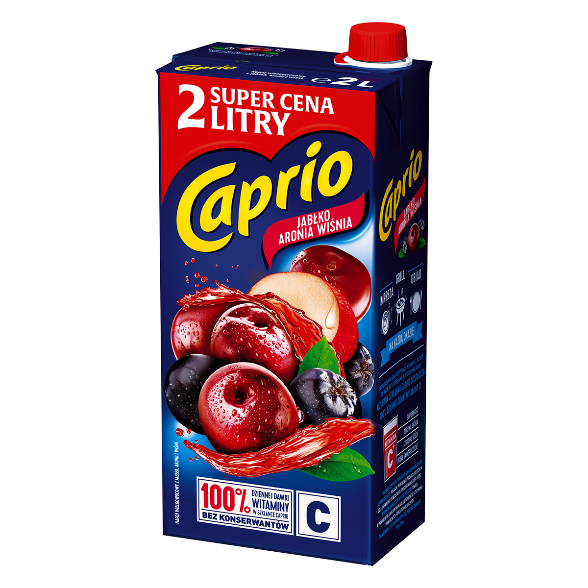 Caprio Napój Jabłko Aronia Wiśnia 2 L