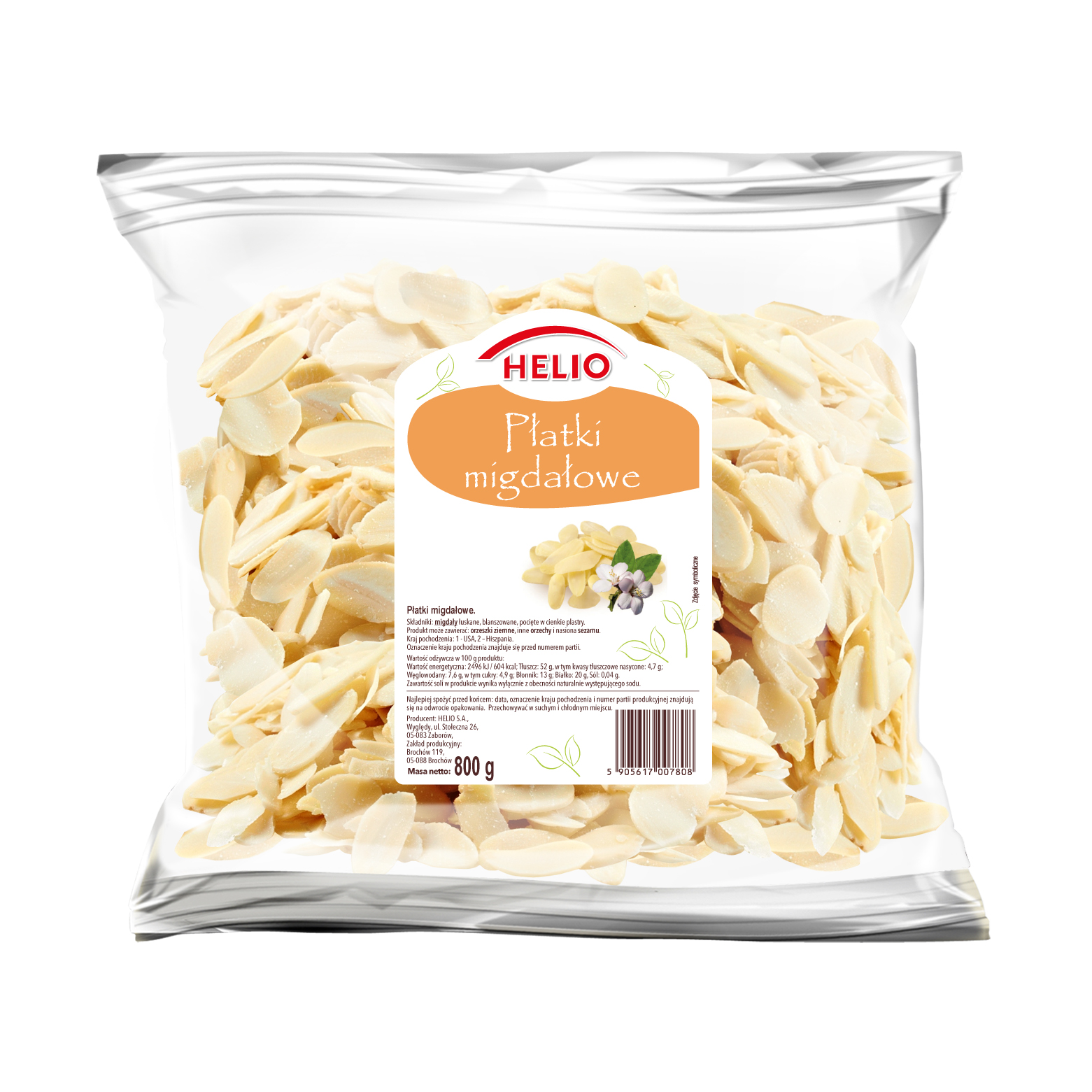 Płatki Migdałowe 800 G Helio
