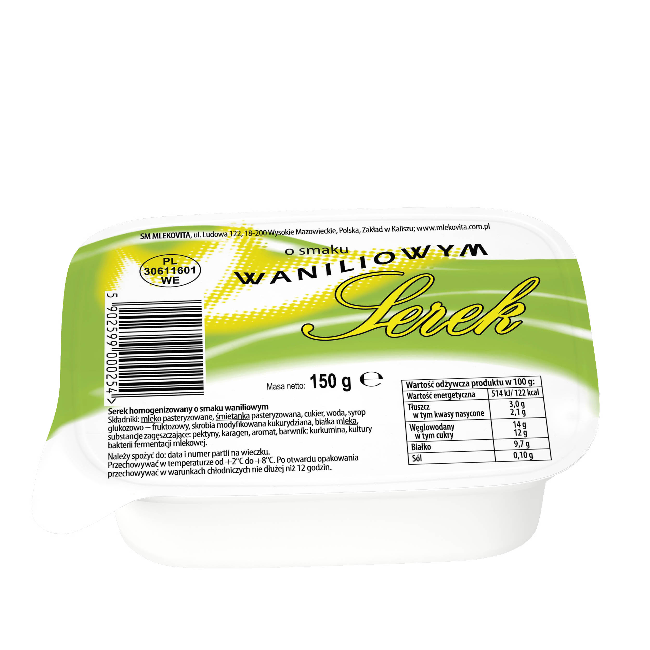 Mlekovita Serek Homogenizowany O Smaku Waniliowym 150G