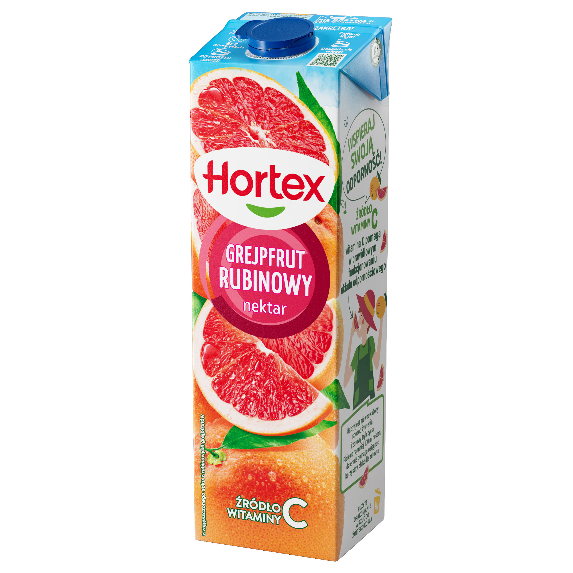 Hortex Nektar Grejpfrut Rubinowy Karton 1 L
