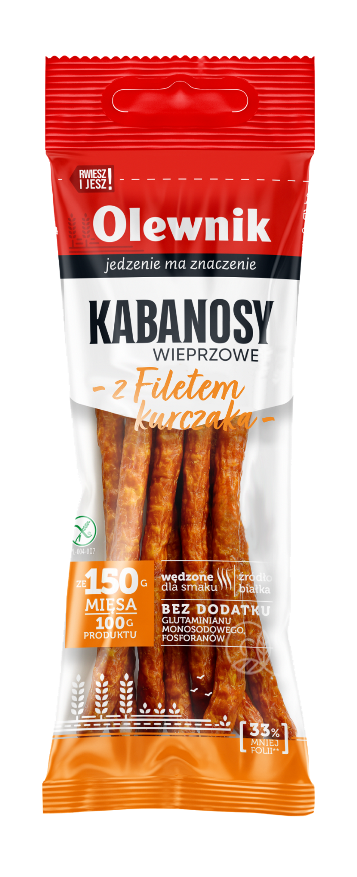 Kabanosy Wieprzowe Z Filetem Z Piersi Kurczaka 105 G Olewnik