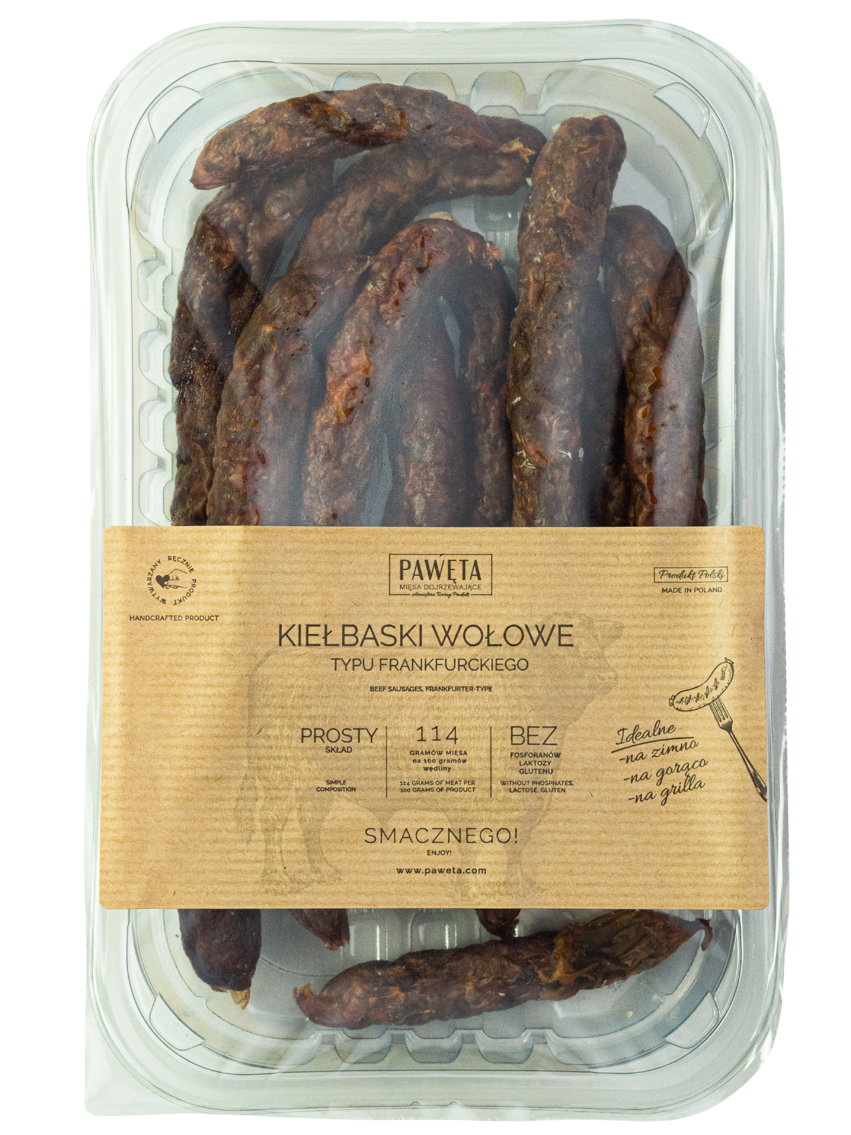 Pawęta Kiełbaski Wołowe Typu Frankfurckiego 250 G