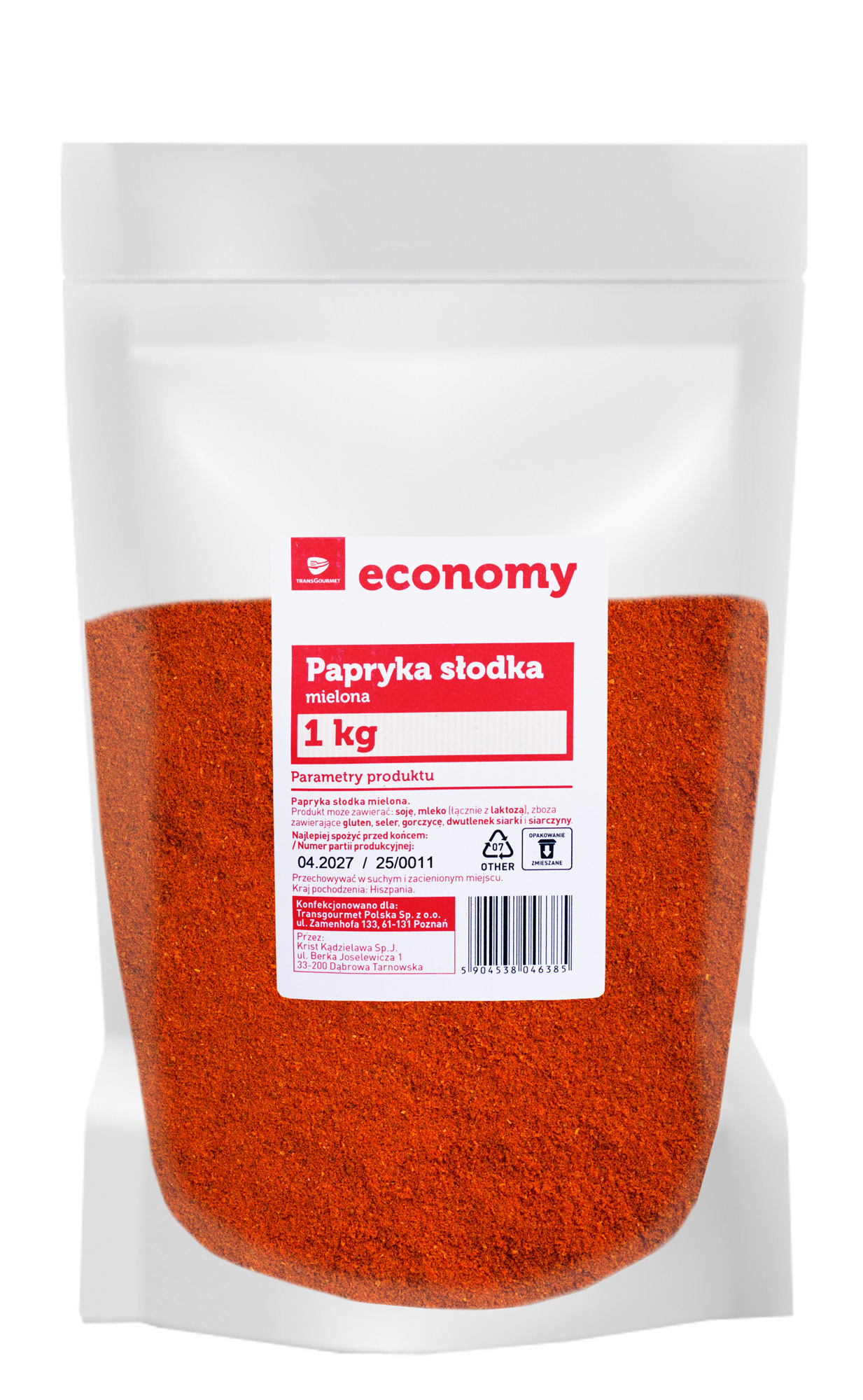 Tge Papryka Słodka Mielona 1 Kg