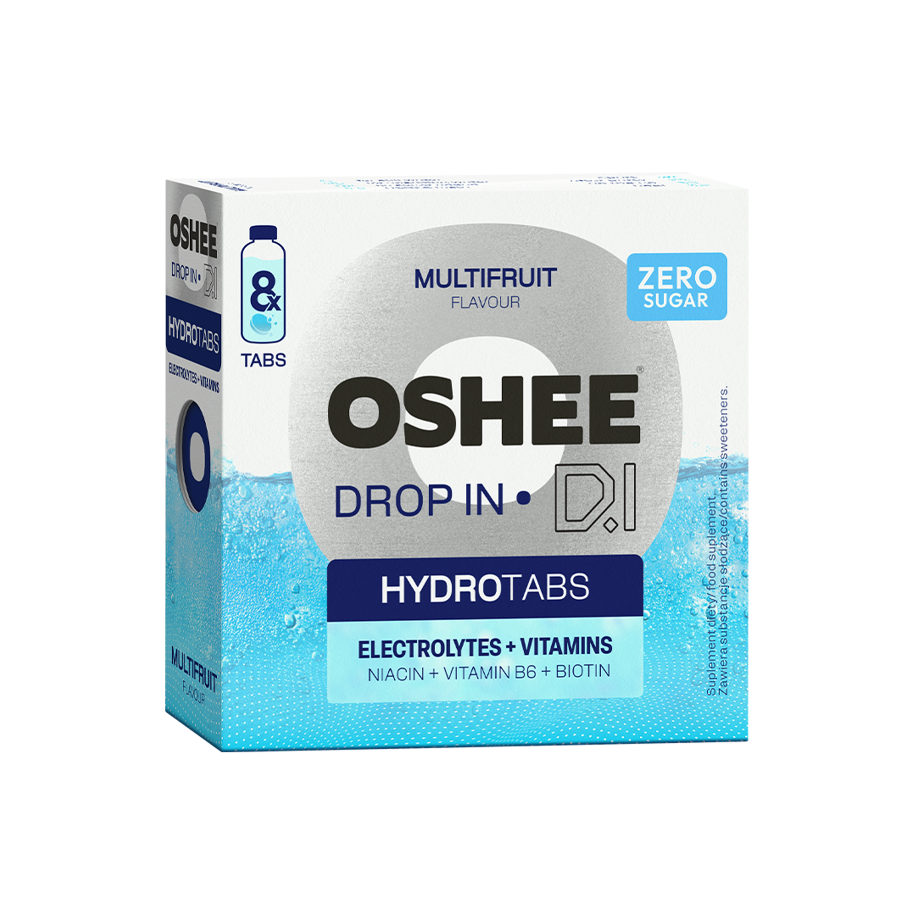 Oshee Drop In Hydrotabs Elektrolity + Witaminy Wieloowocowe 8 Tabletek