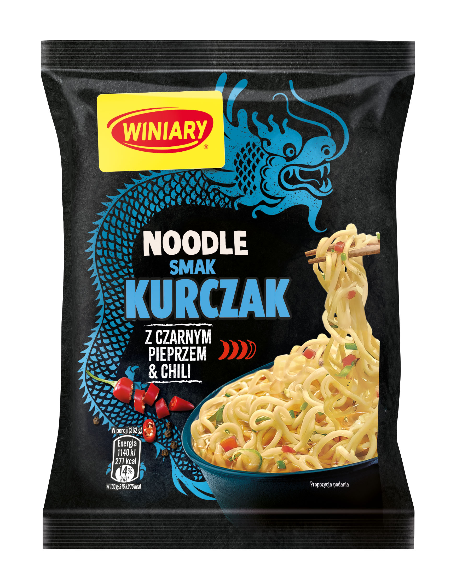 Winiary Nudle Kurczak Z Czarnym Pieprzem & Chili 62G
