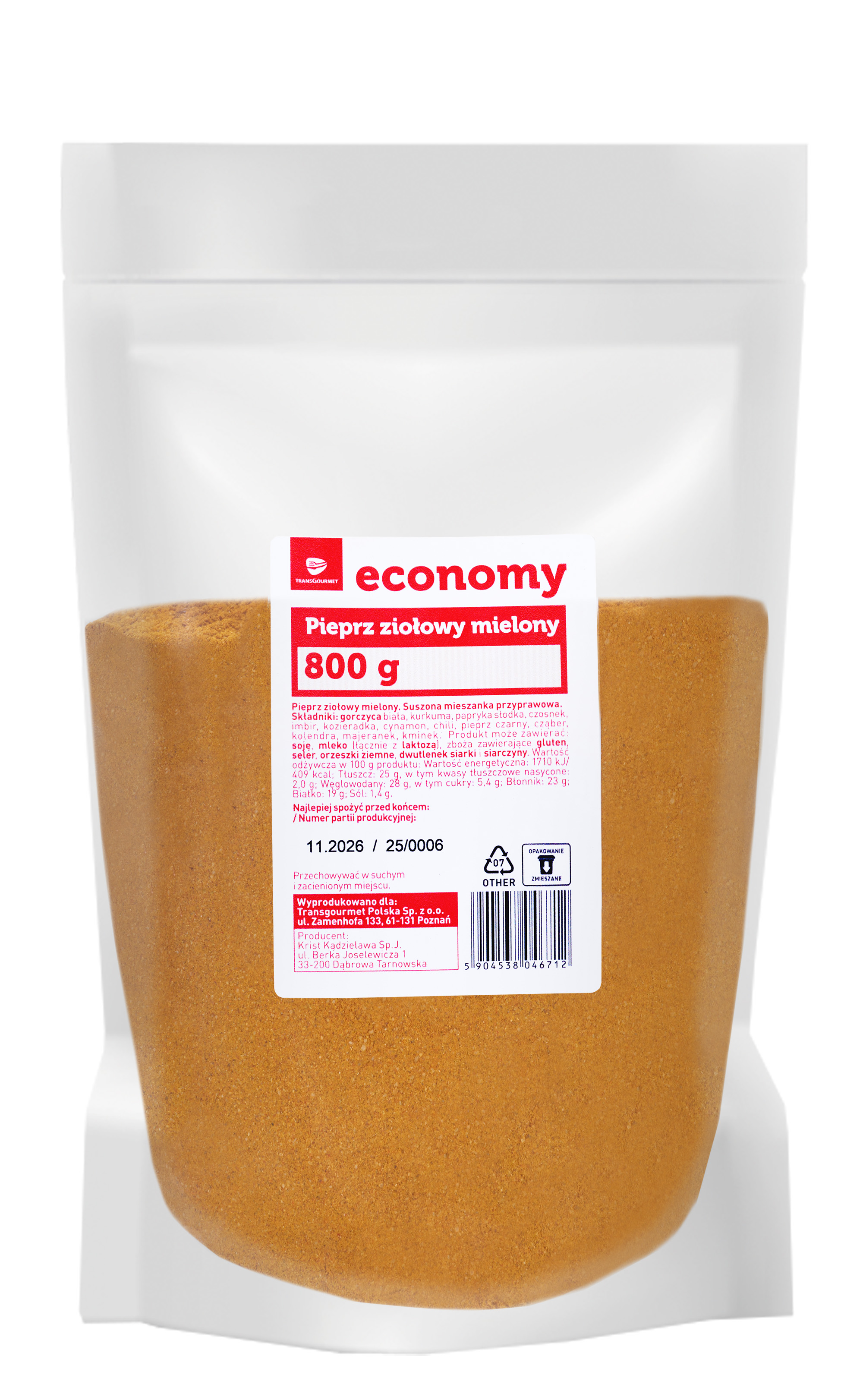 Tge Pieprz Ziołowy Mielony 800 G
