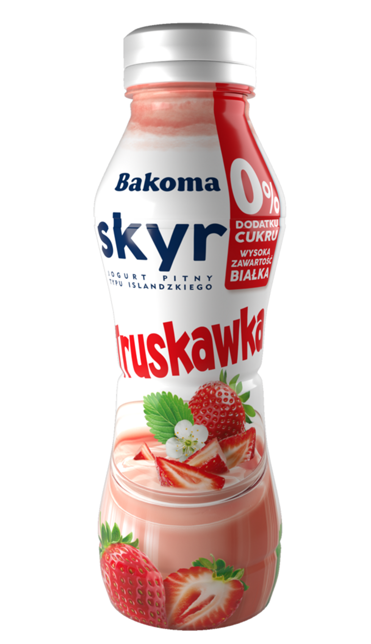 Bakoma Skyr Pitny 0% Cukru Truskawkowy 300 G