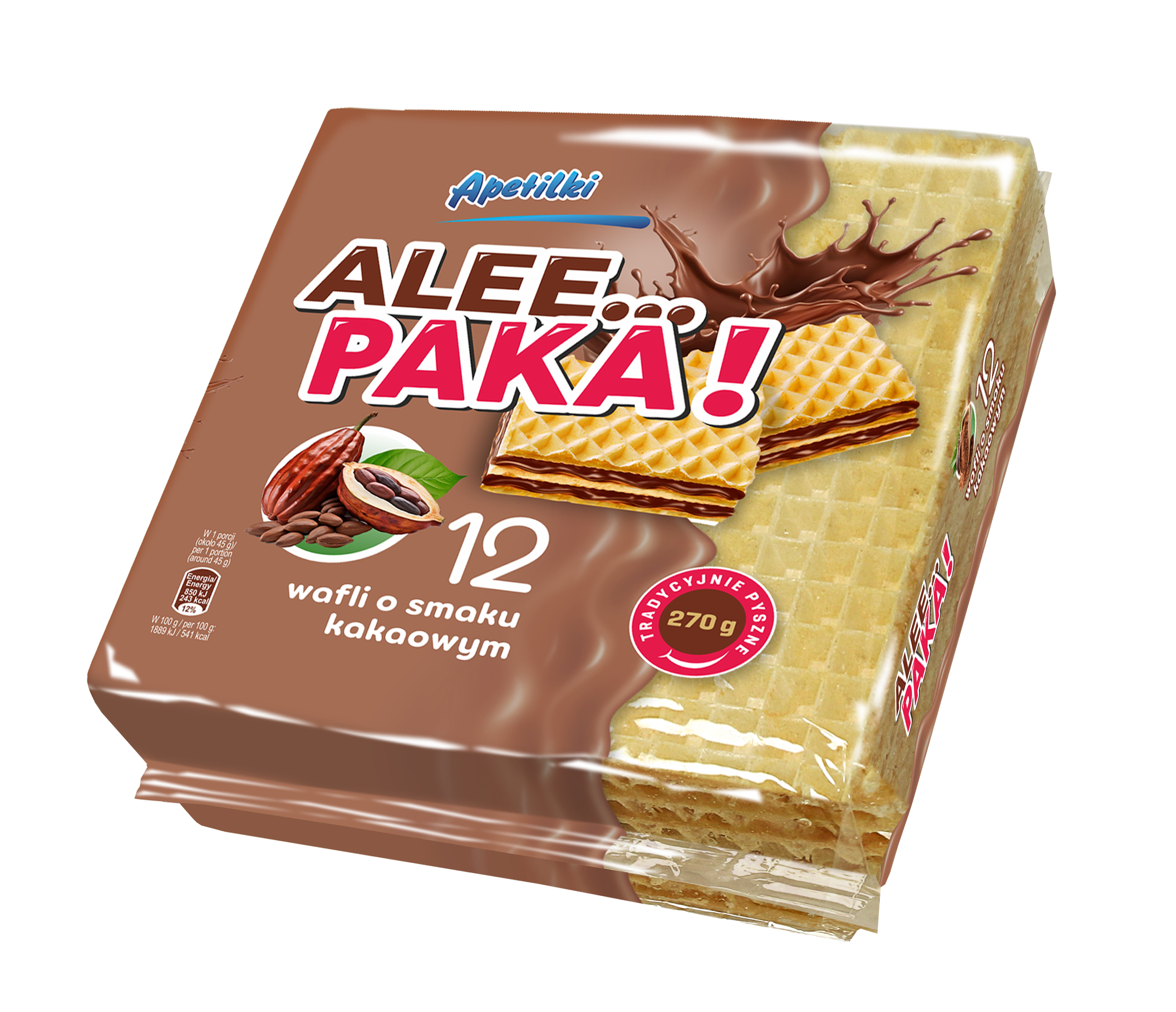 Apetilki Wafle Przekładane Kakaowe 270 G