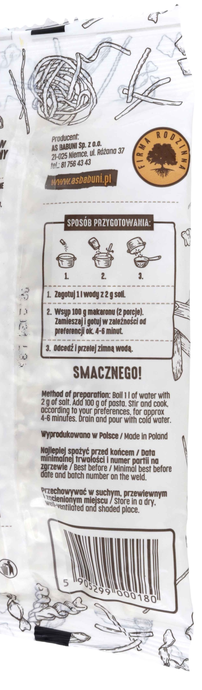 As Babuni Makaron 4-Jajeczne Łezki 250G