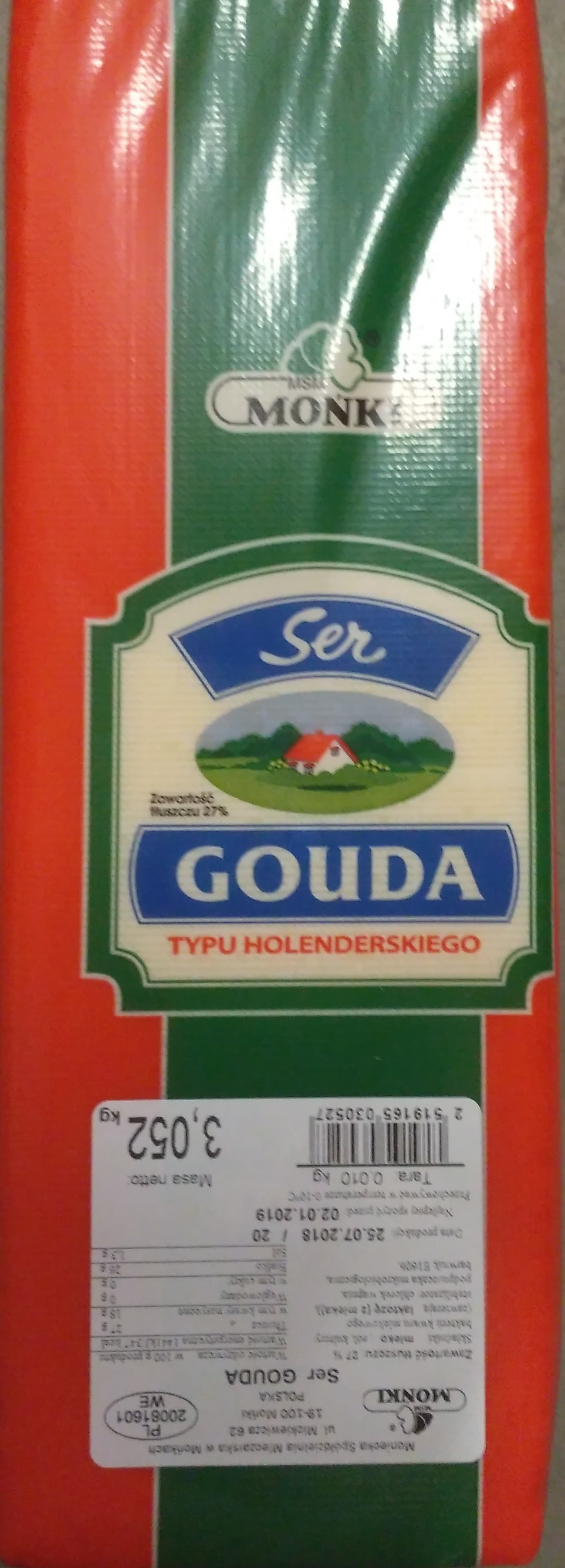 Mońki Ser Gouda Ok.3Kg Jagr